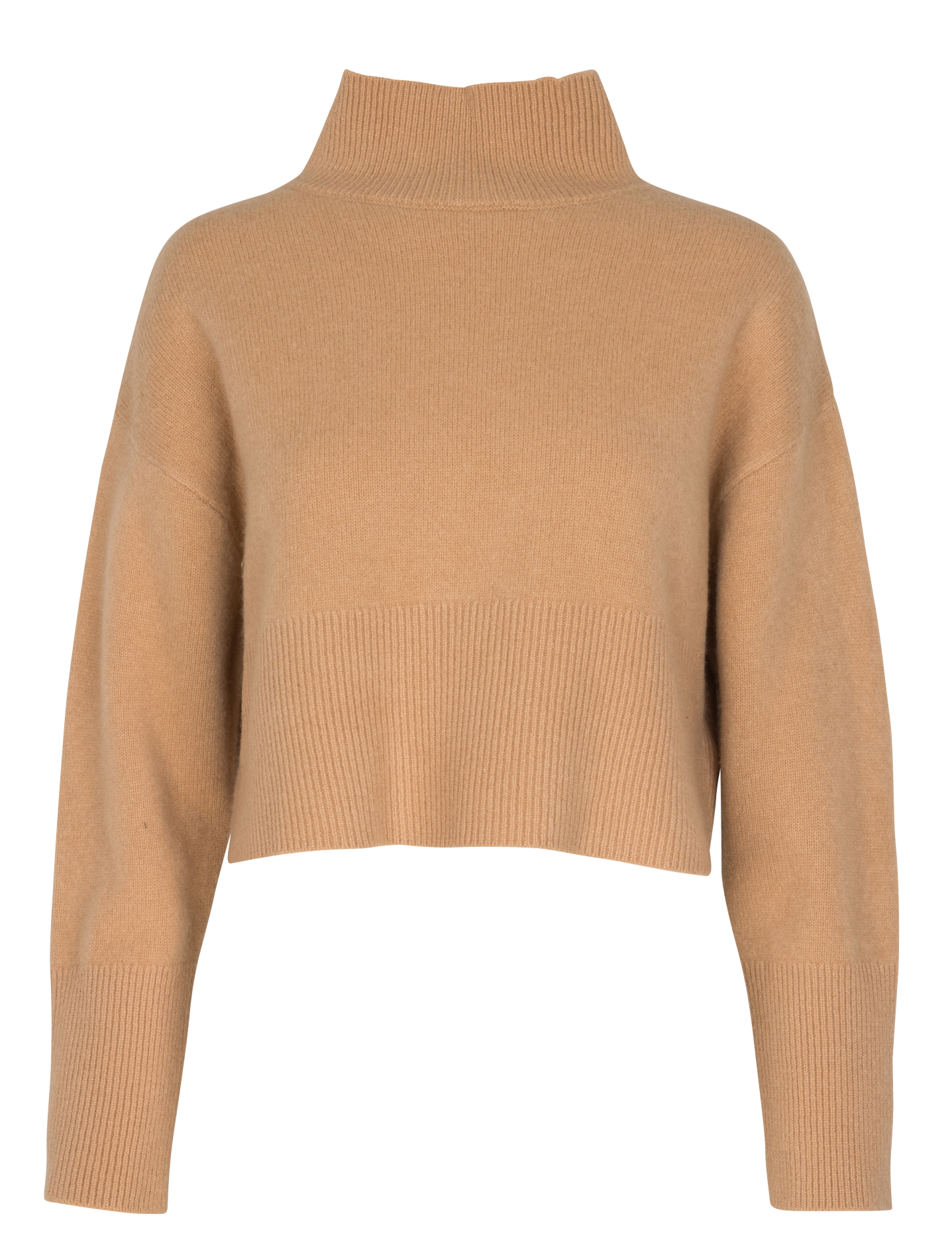 Pull court col montant en laine SUNCOO Beige