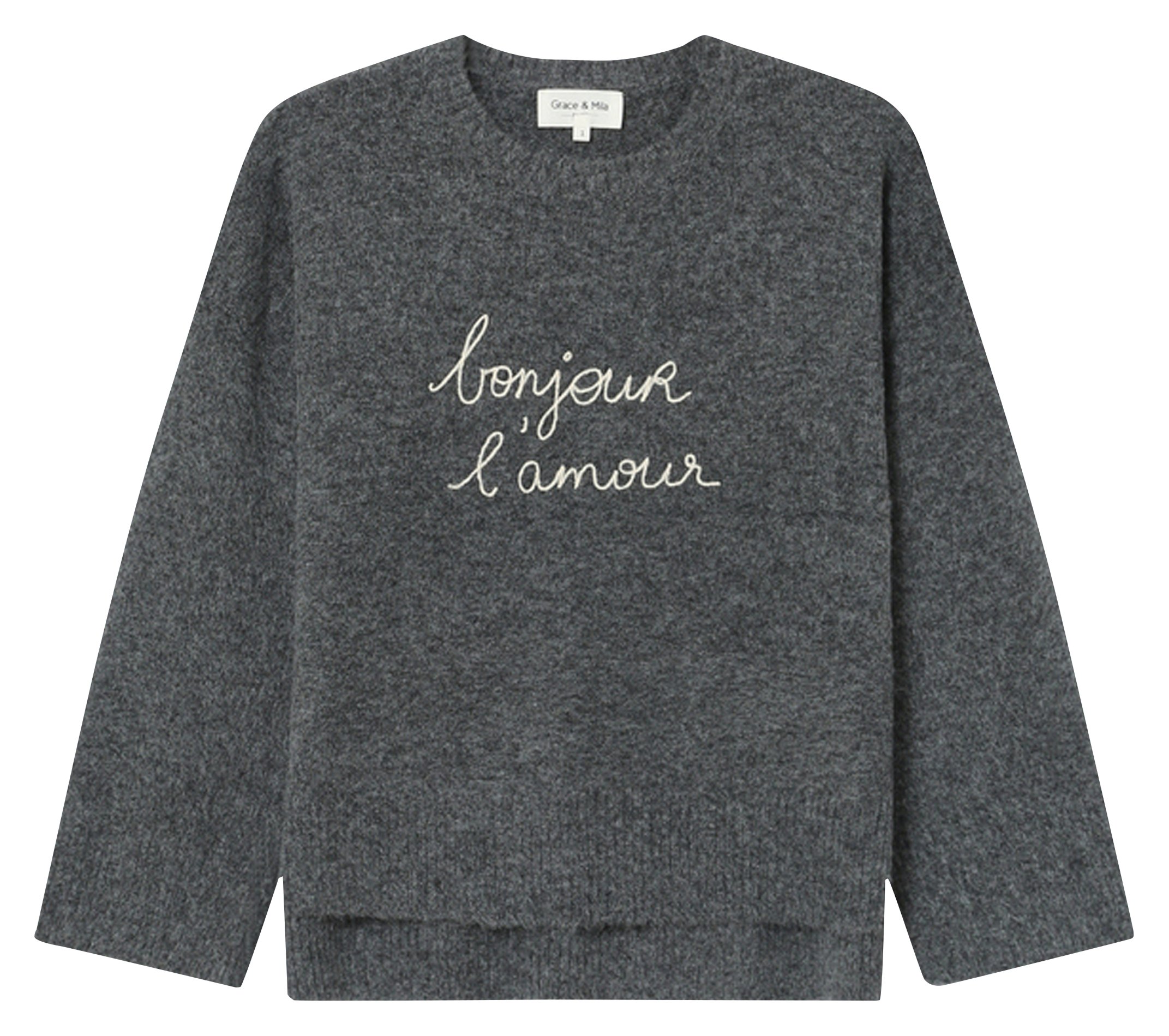 Round neck sweatshirt GRACE ET MILA Grey