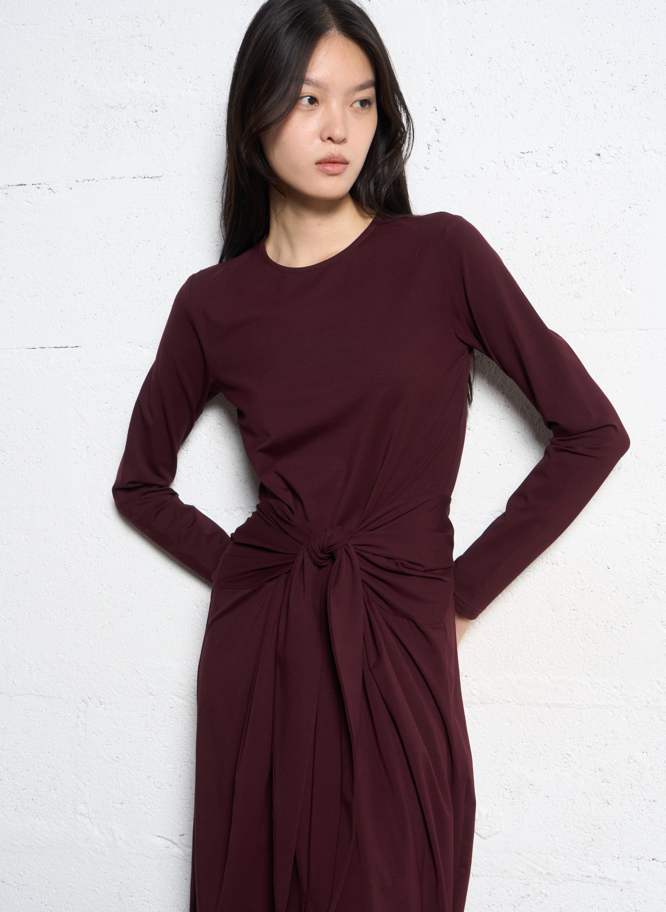 Robe longue col rond  SUNCOO Prune