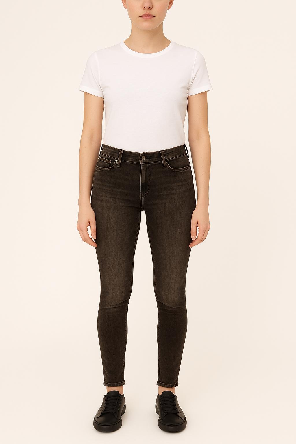 Cropped slim jeans with studs LEVI'S - Seconde main Grey