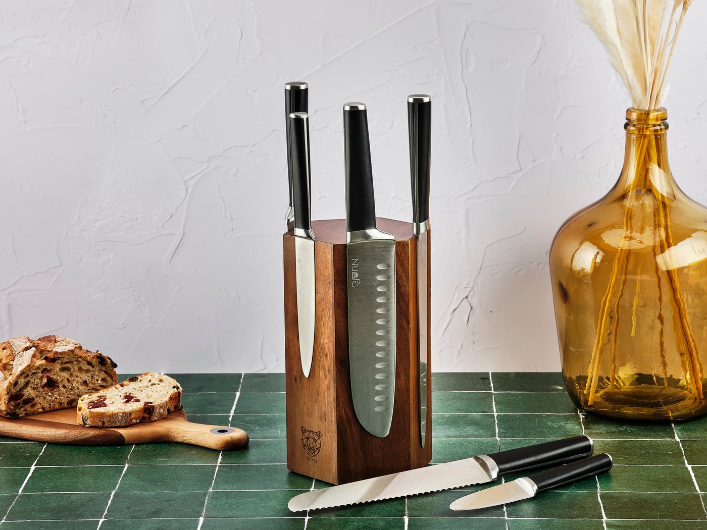 Jona Imatra kitchen knife block - 7 pieces BJORN Black