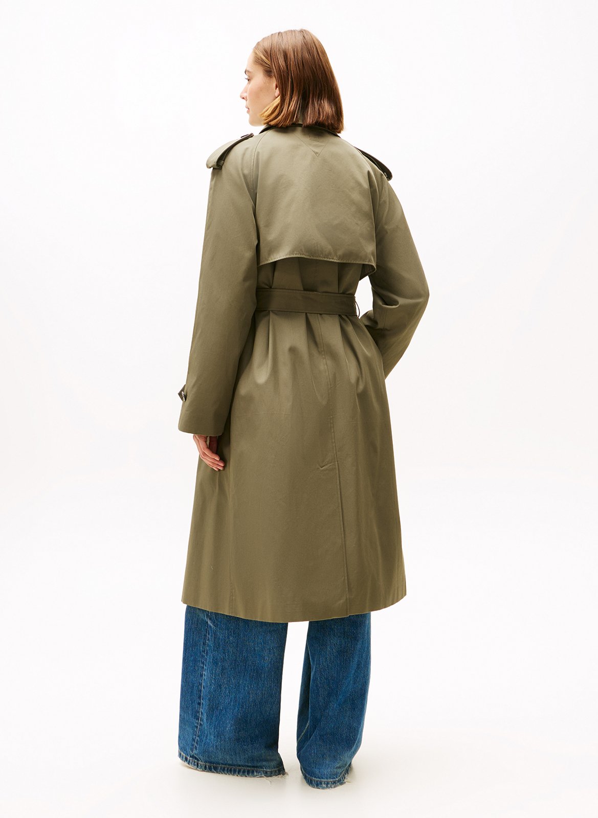 Trench droit en coton bio TOMMY HILFIGER Vert