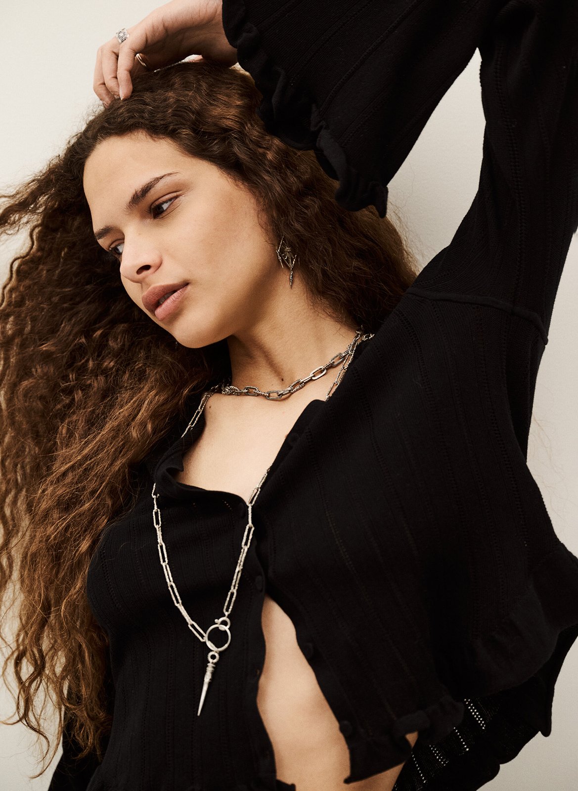 Recht, katoenen vest met ronde hals BA&SH Zwart