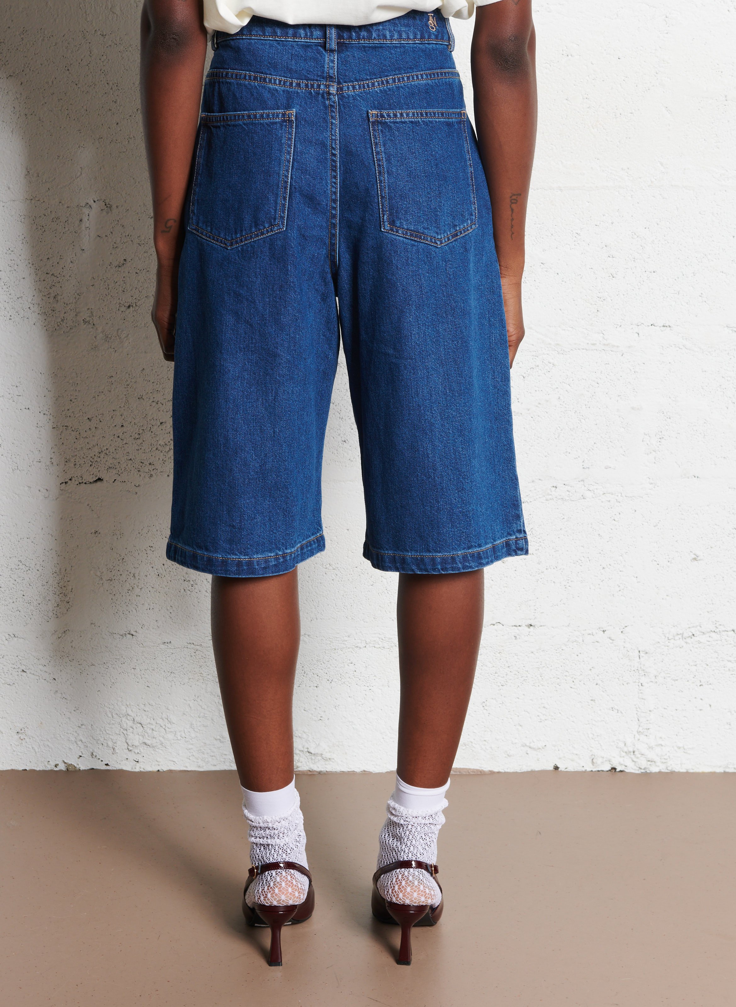 Bermuda droit en coton THE NEW SOCIETY Bleu