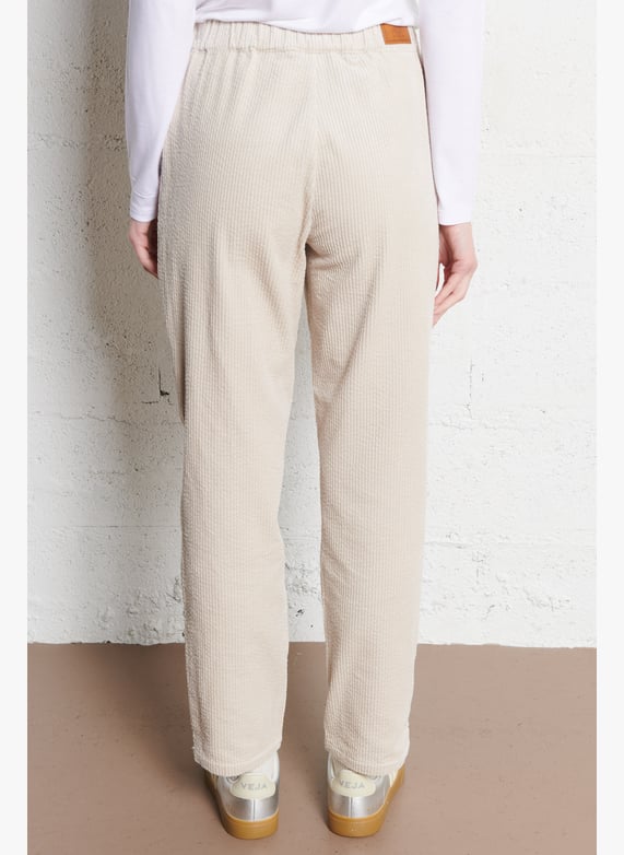 Pantalon droit en coton | Blanc by LE TEMPS DES CERISES Pantalon droit en coton Blanc