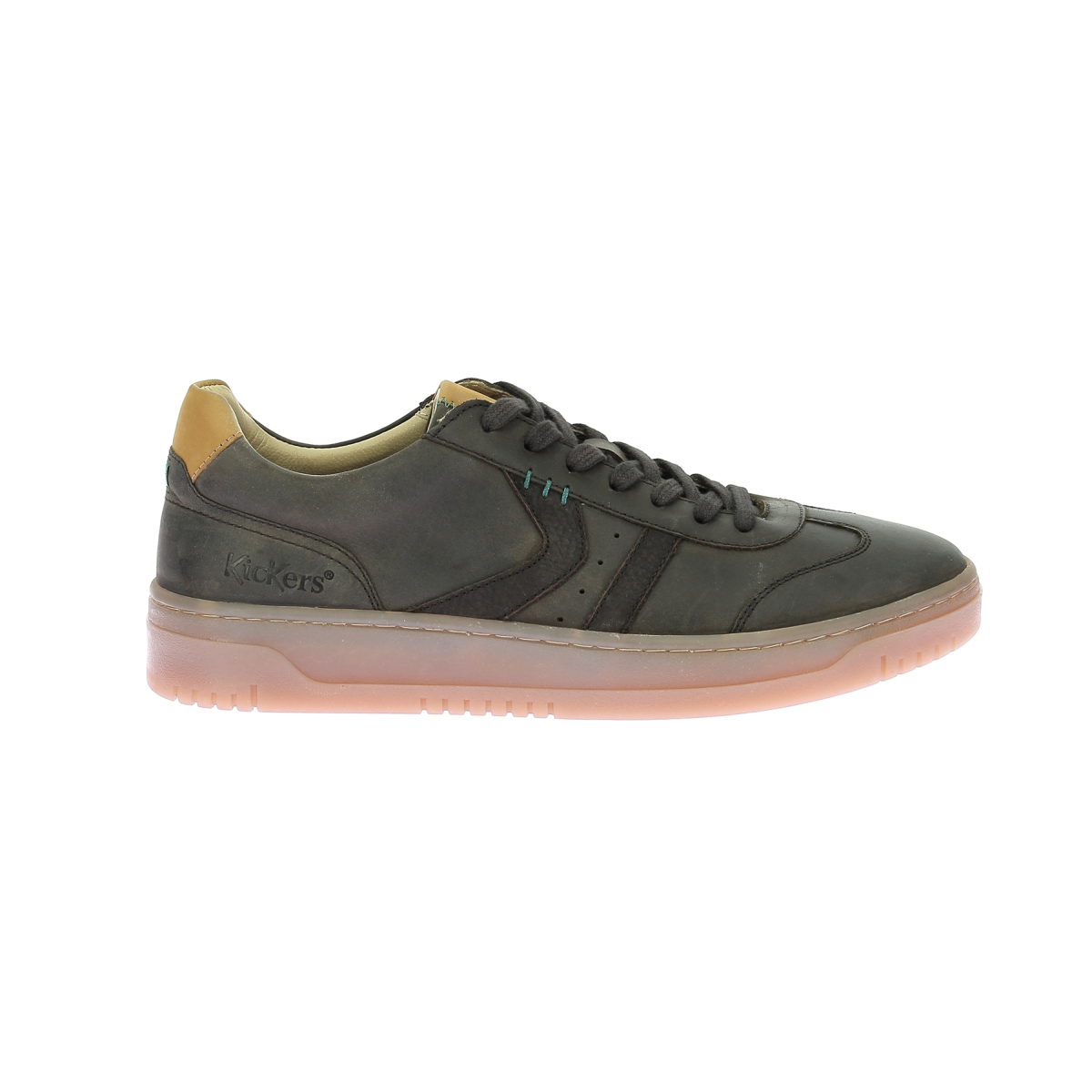 Low leather trainers KICKERS Brown