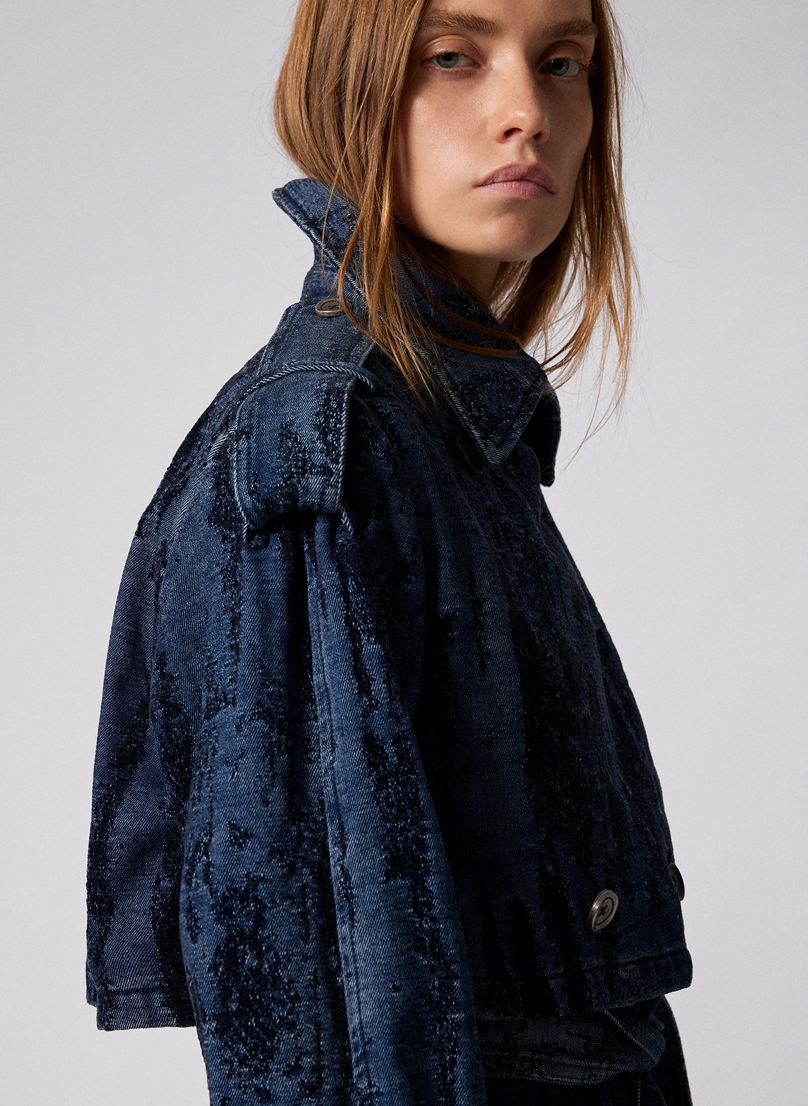 Trench long ceinturé effet usé DESIGUAL Bleu