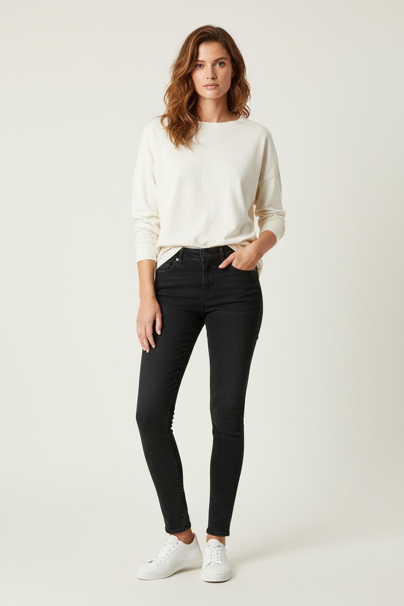 Cropped slim jeans with studs LEVI'S - Seconde main Black