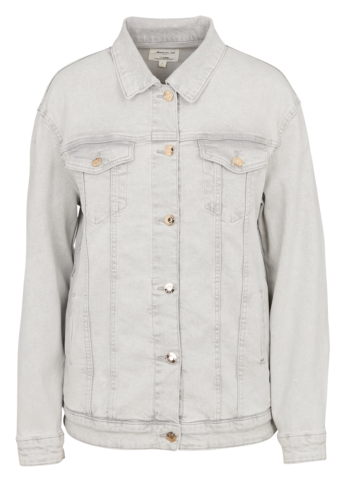 Straight-cut cotton denim jacket MAISON 123 Grey