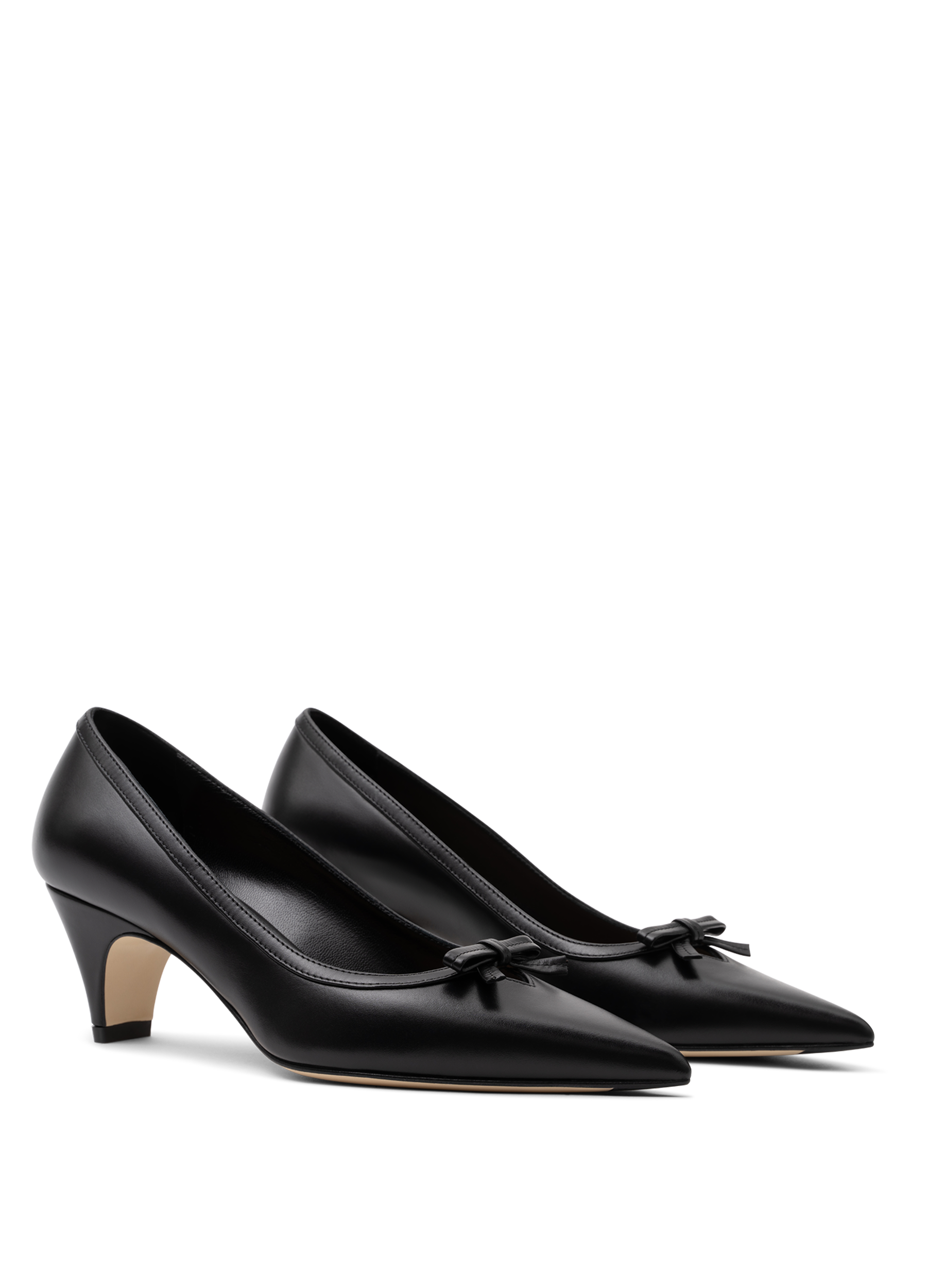 Smooth black calf leather pumps PARALLELE PARIS Black