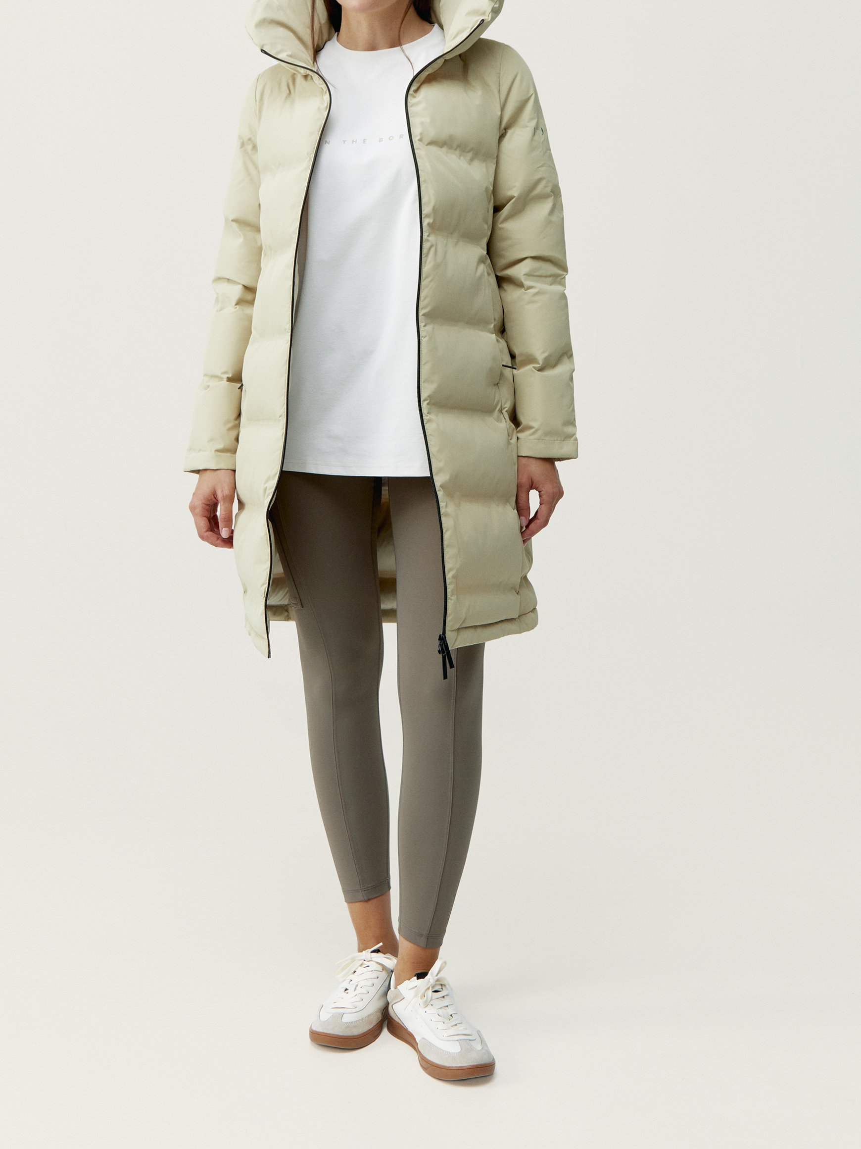 Padded waterproof winter coat BORN LIVING YOGA Beige
