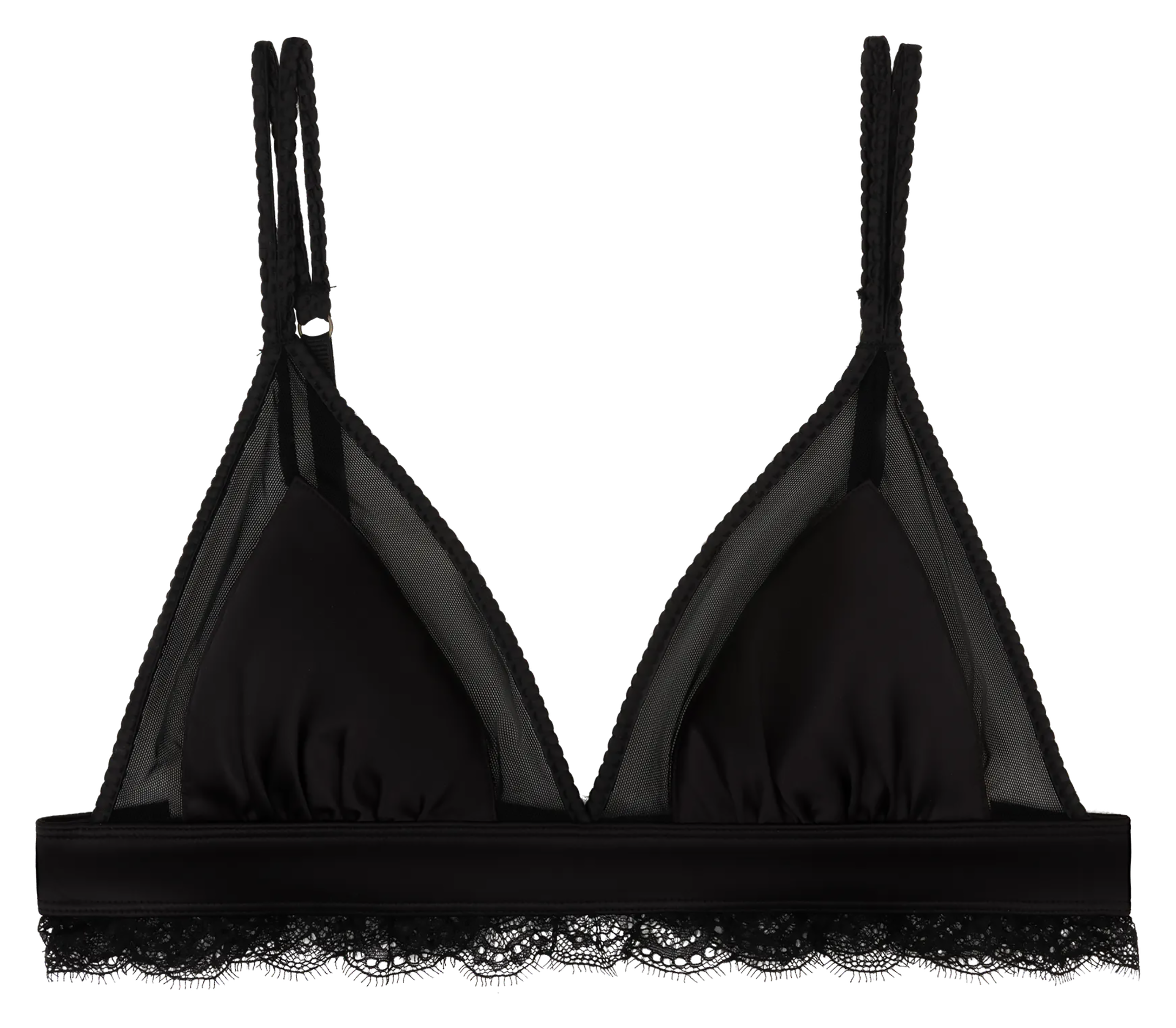 Soutien gorge triangle uni à volants LOVE STORIES Noir