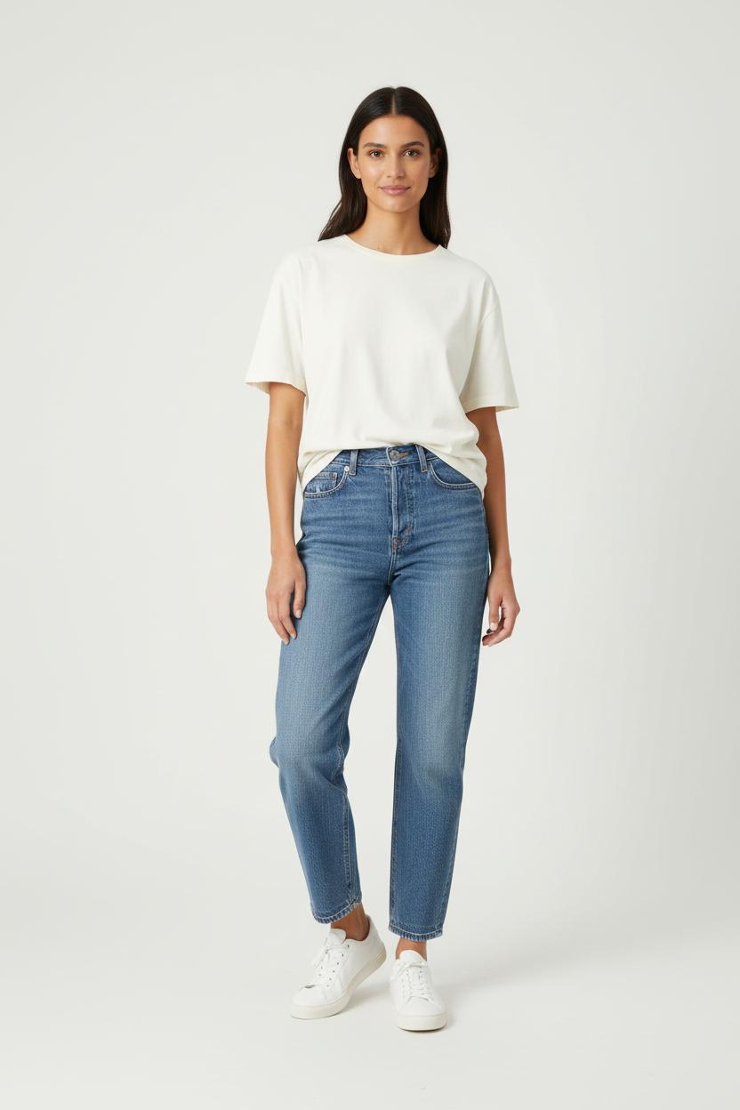 Cropped slim jeans with studs ROUJE - Seconde Main Blue
