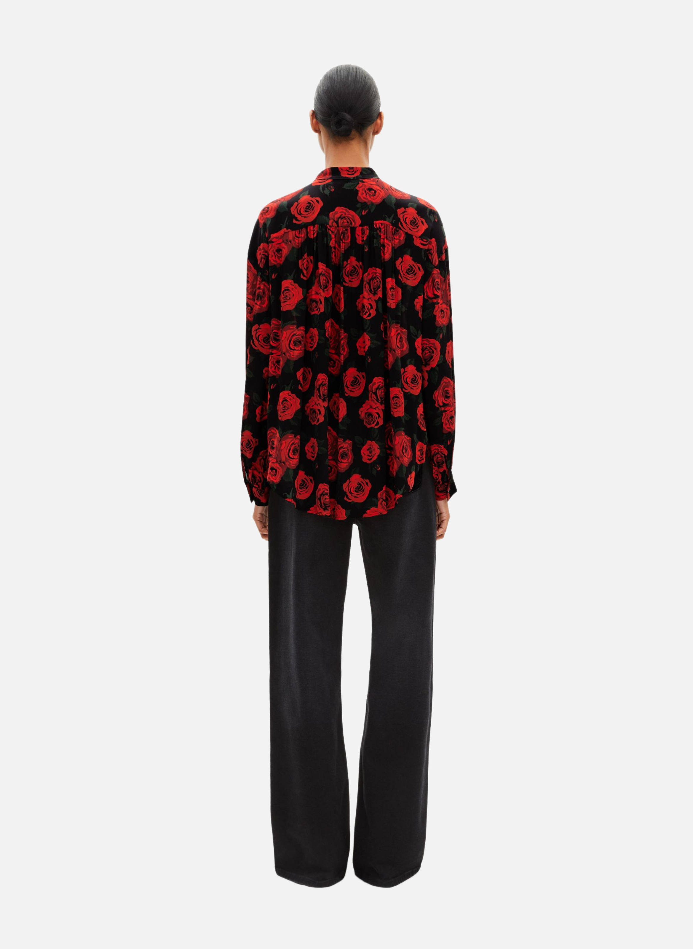 Flowy floral print shirt THE KOOPLES Black