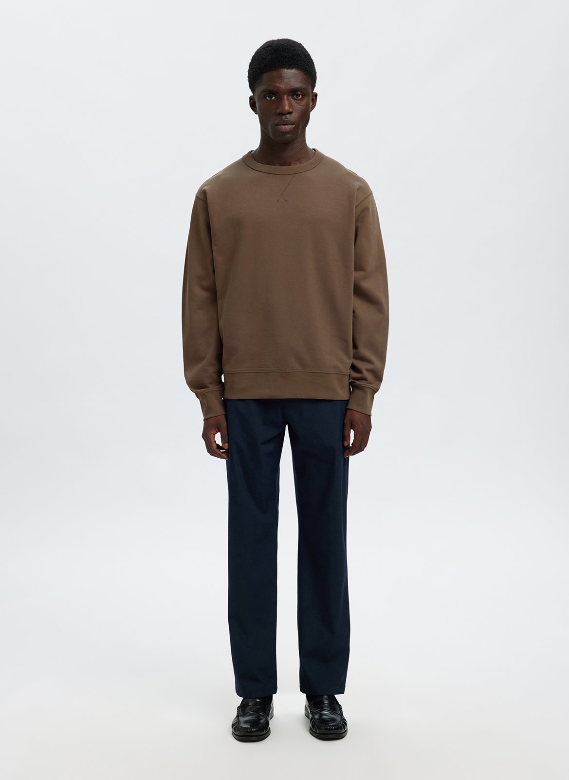 Sweat col rond SELECTED Marron