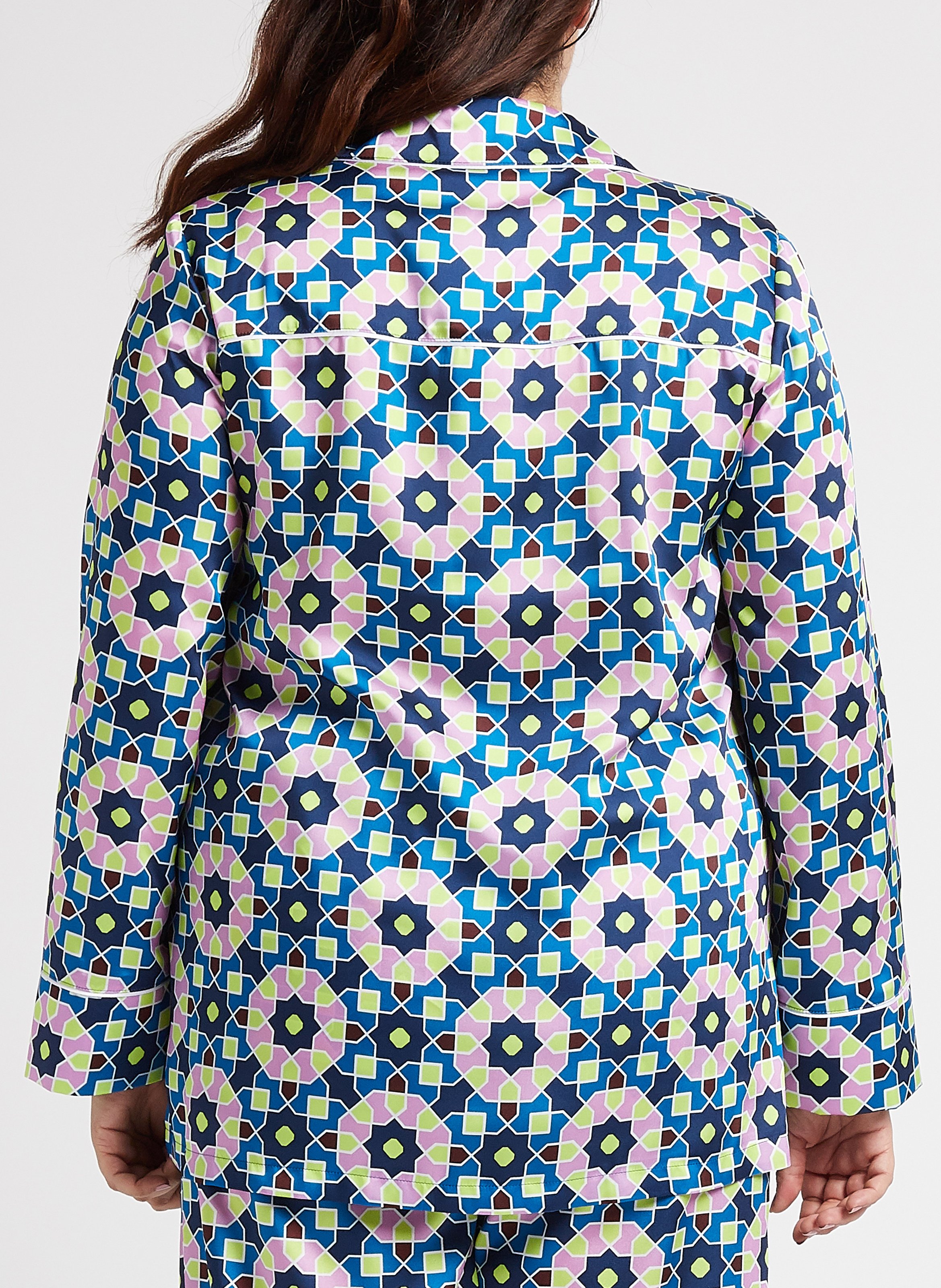 Sehr leichte Jacke mit Reverskragen und Print PERSONA by Marina Rinaldi Blau