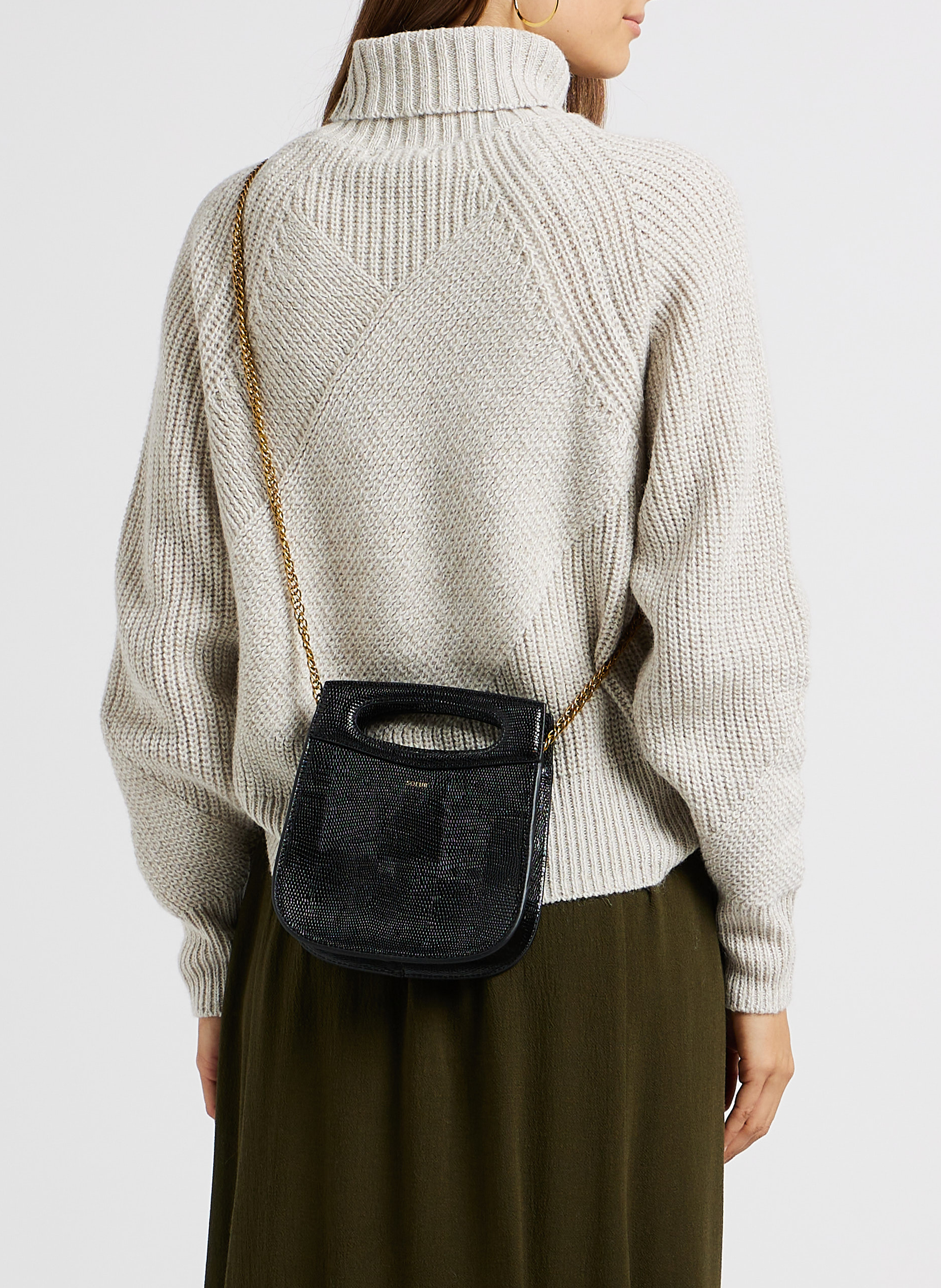 Sac bandoulière en cuir SOEUR Noir