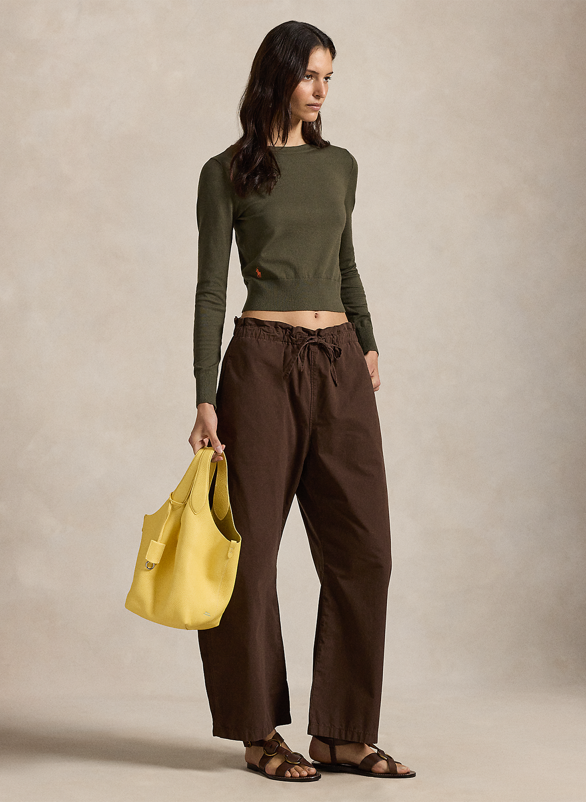 Straight-cut boat-neck cotton sweater POLO RALPH LAUREN Green