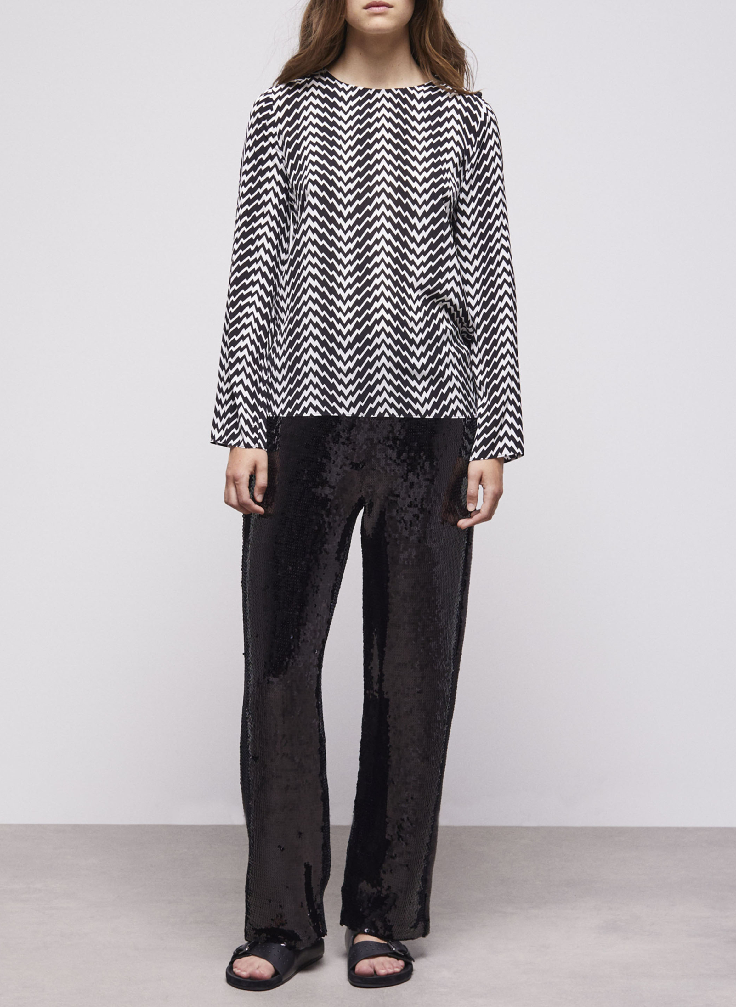 Top imprimé en viscose THE KOOPLES Noir