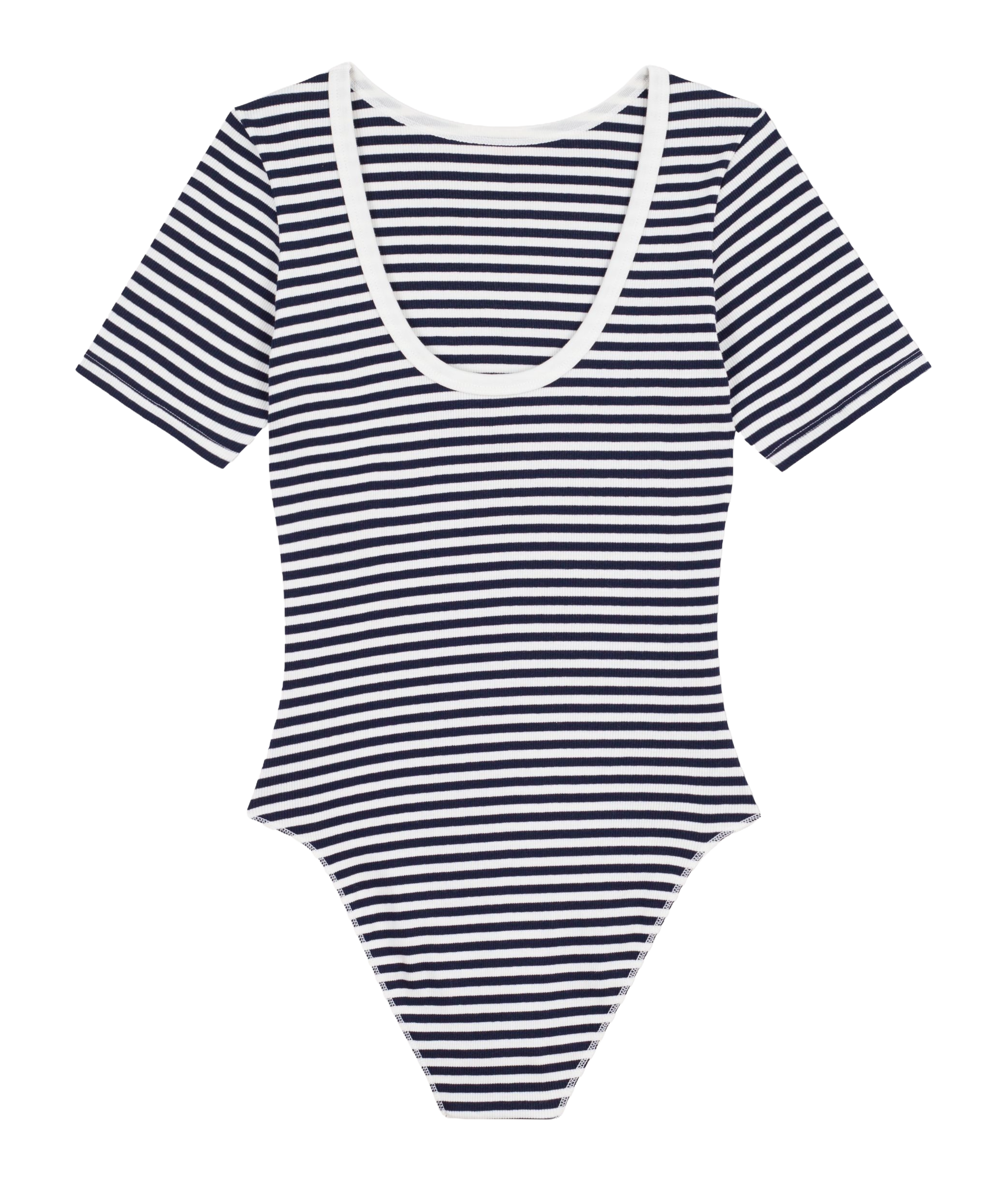 <body> Korte mouwen met strepen </body> PETIT BATEAU Grijs