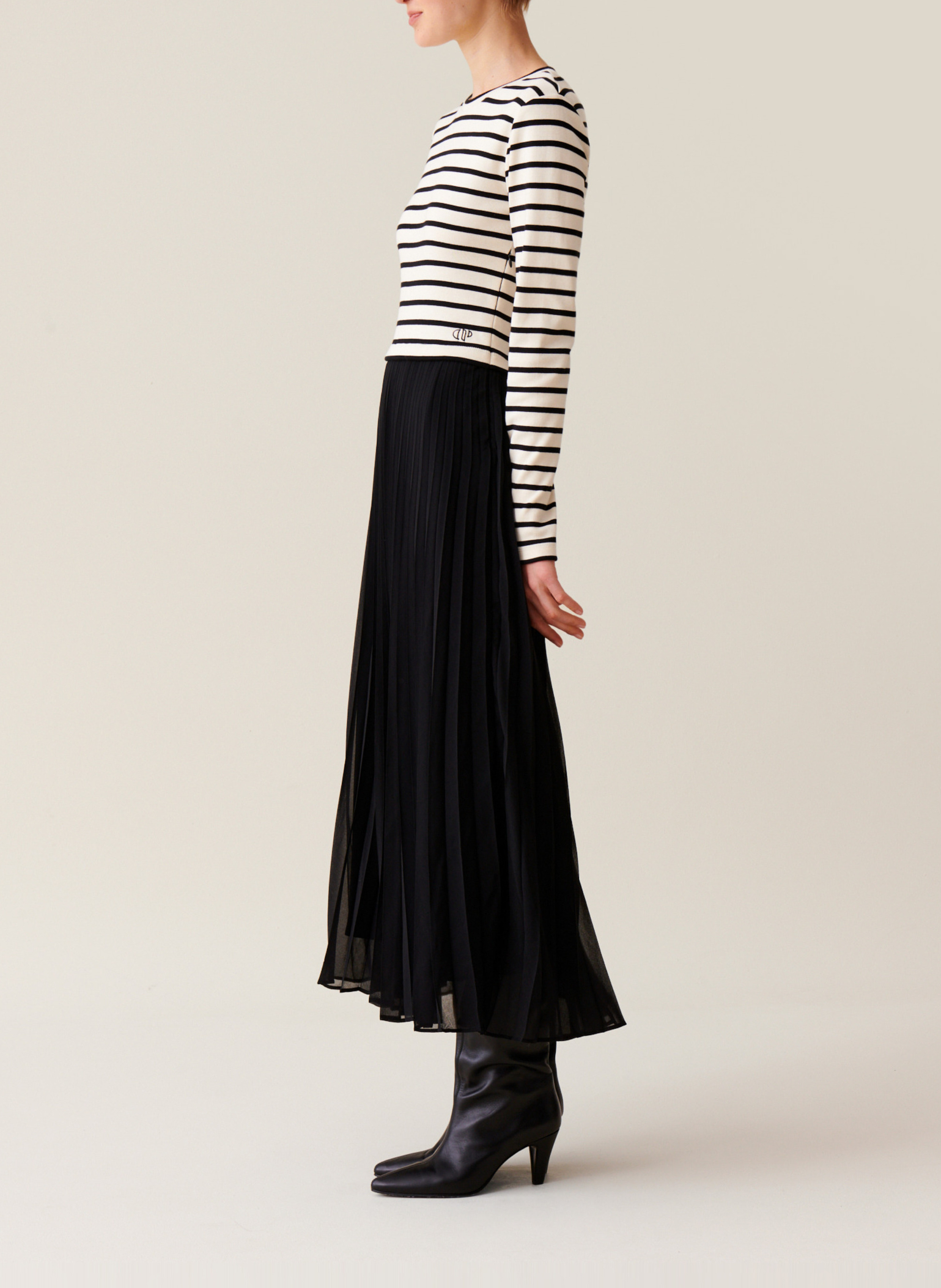 Faux-wrap striped cotton dress CLAUDIE PIERLOT Multicolored