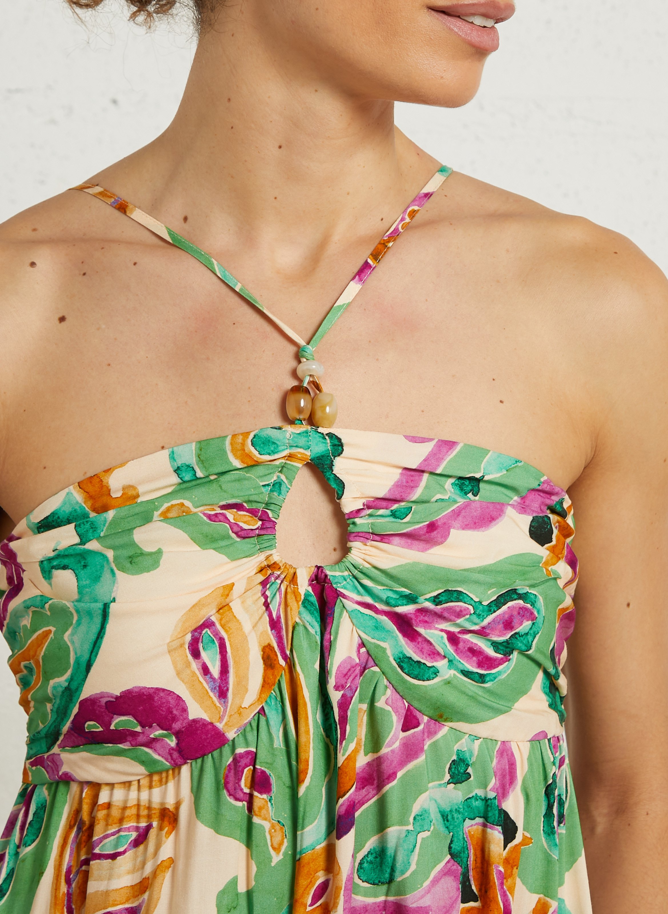 Midi dress with botanical print THE KORNER Multicolored