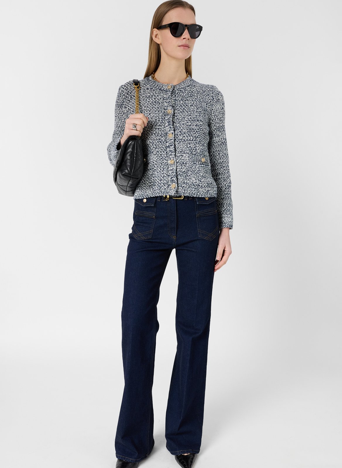 Strickjacke aus Baumwoll-Mix mit Rundhalsausschnitt GERARD DAREL Blau