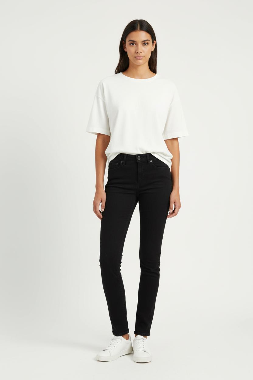 Cropped slim jeans with studs ACNE STUDIOS - Seconde Main Black