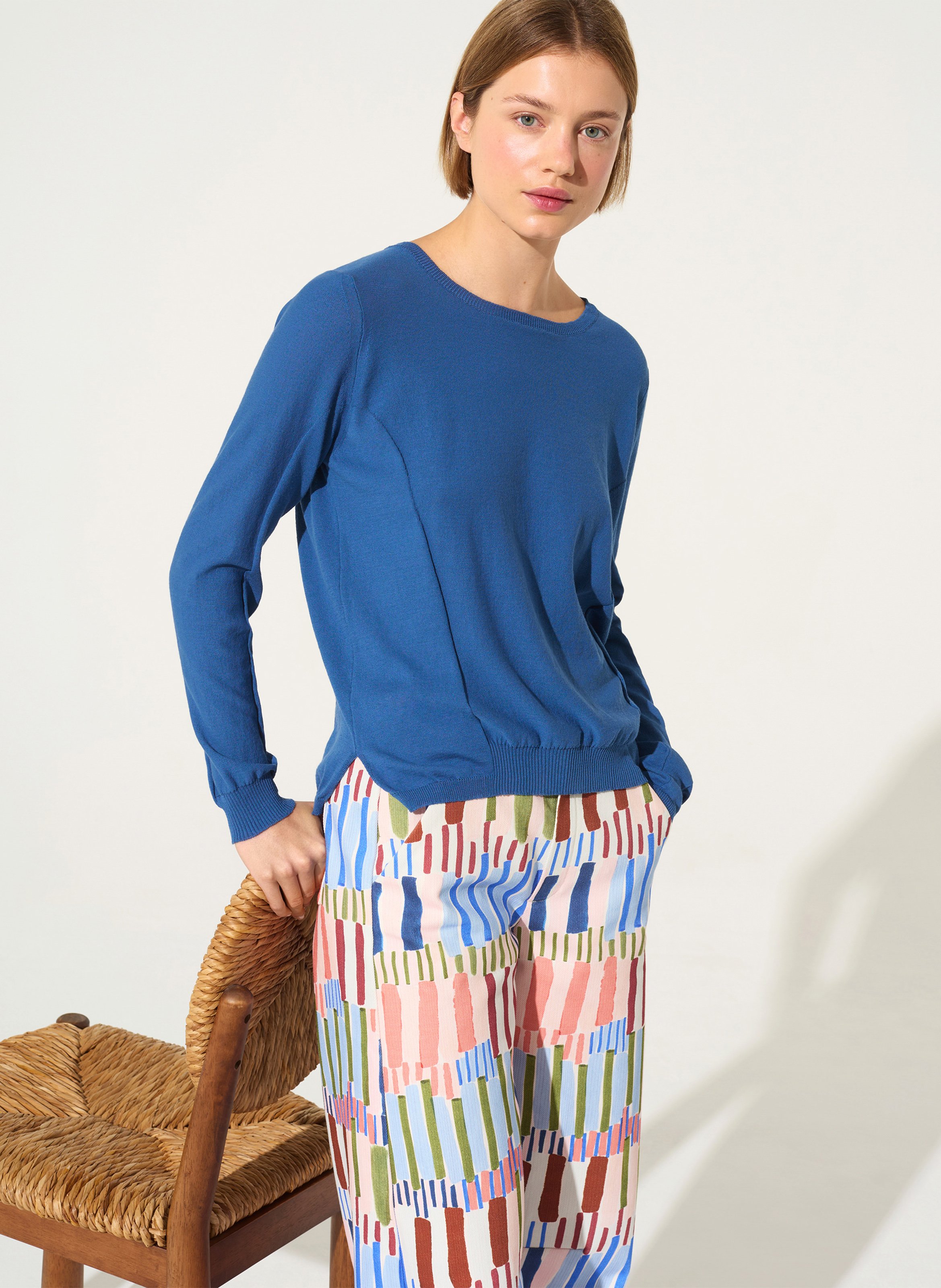 Pull droit col bateau en coton COTELAC ACOTE