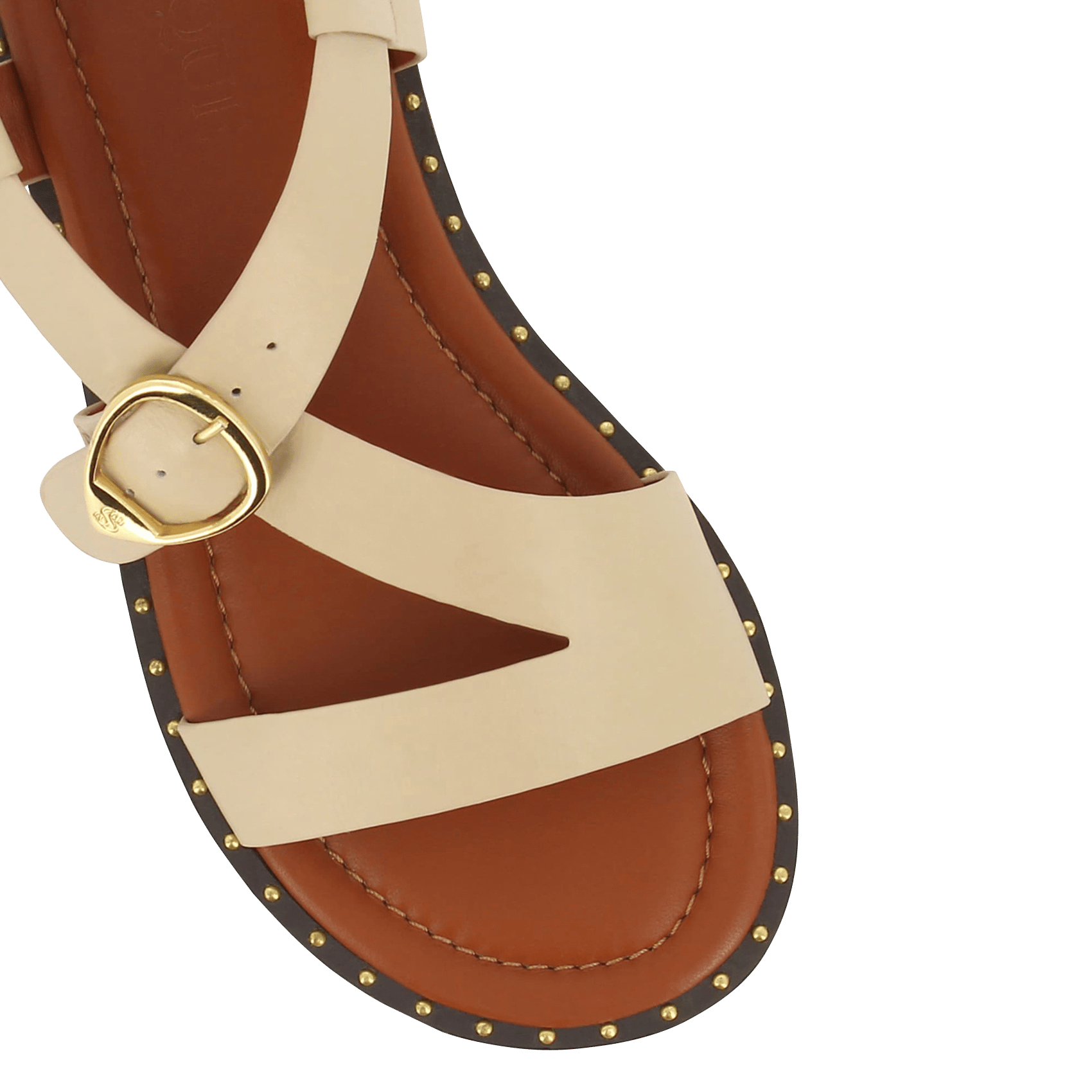 Sandales plates en cuir SOCQUE PARIS Blanc