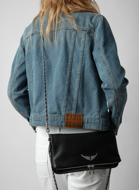 Leder-Clutch mit Metallketten ZADIG&VOLTAIRE Schwarz