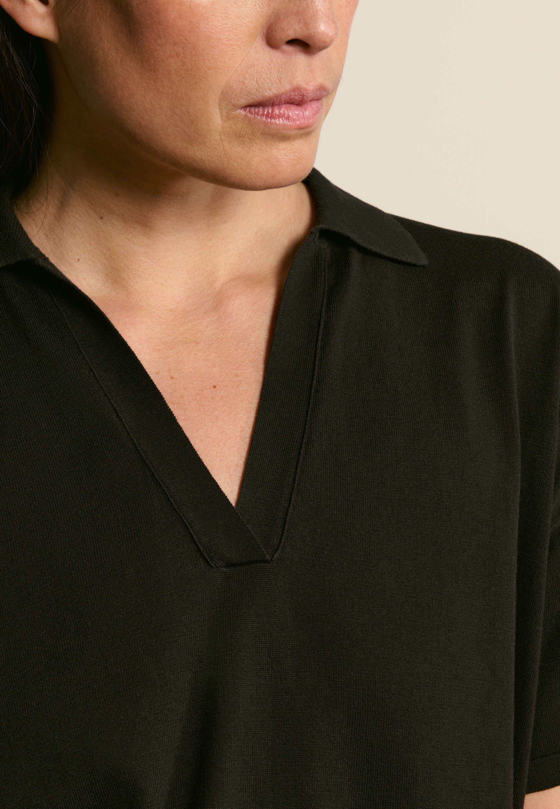 Polo en coton biologique MAISON MONTAGUT Noir