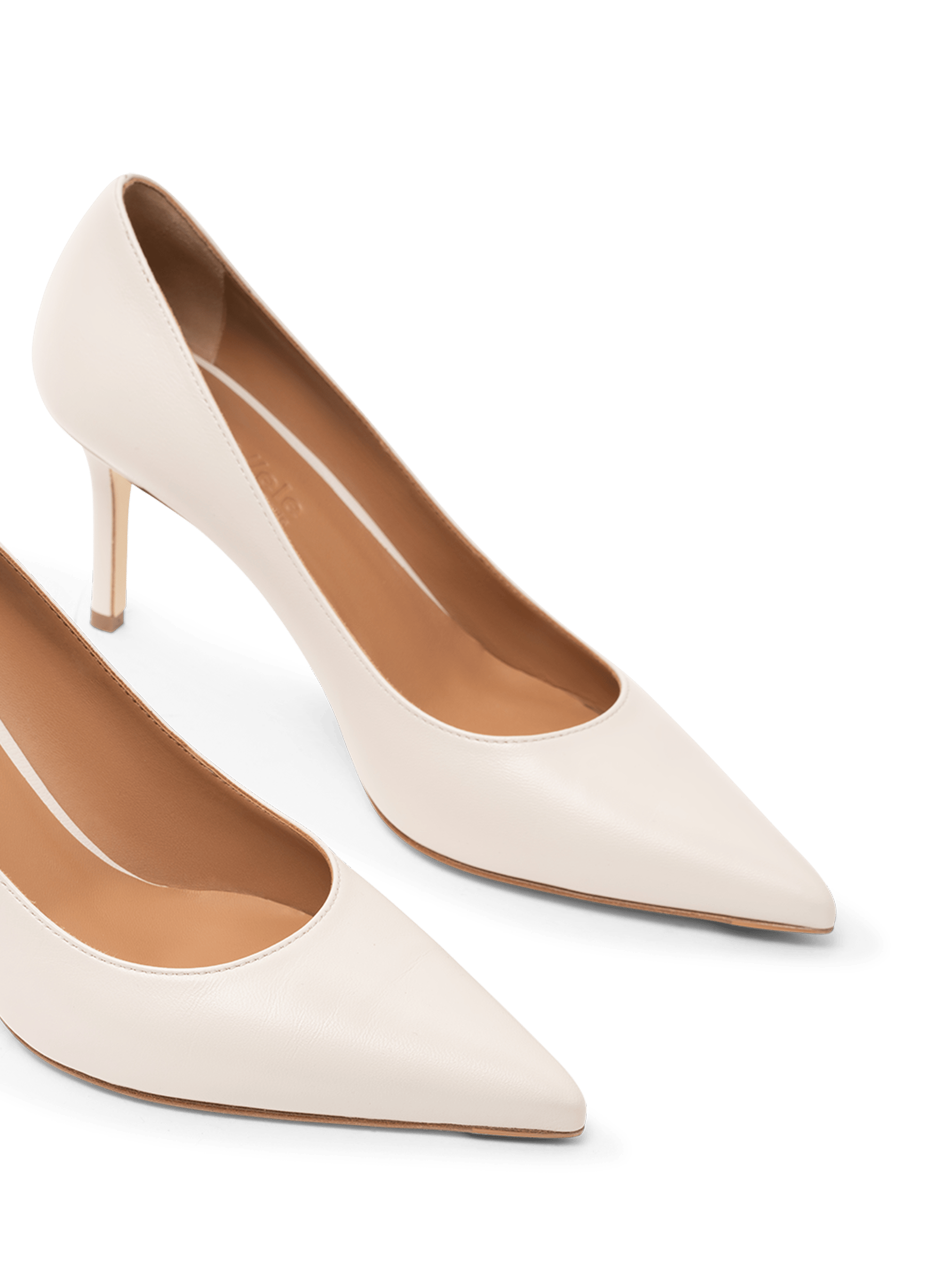 Escarpins en cuir nappa latte PARALLELE PARIS Blanc