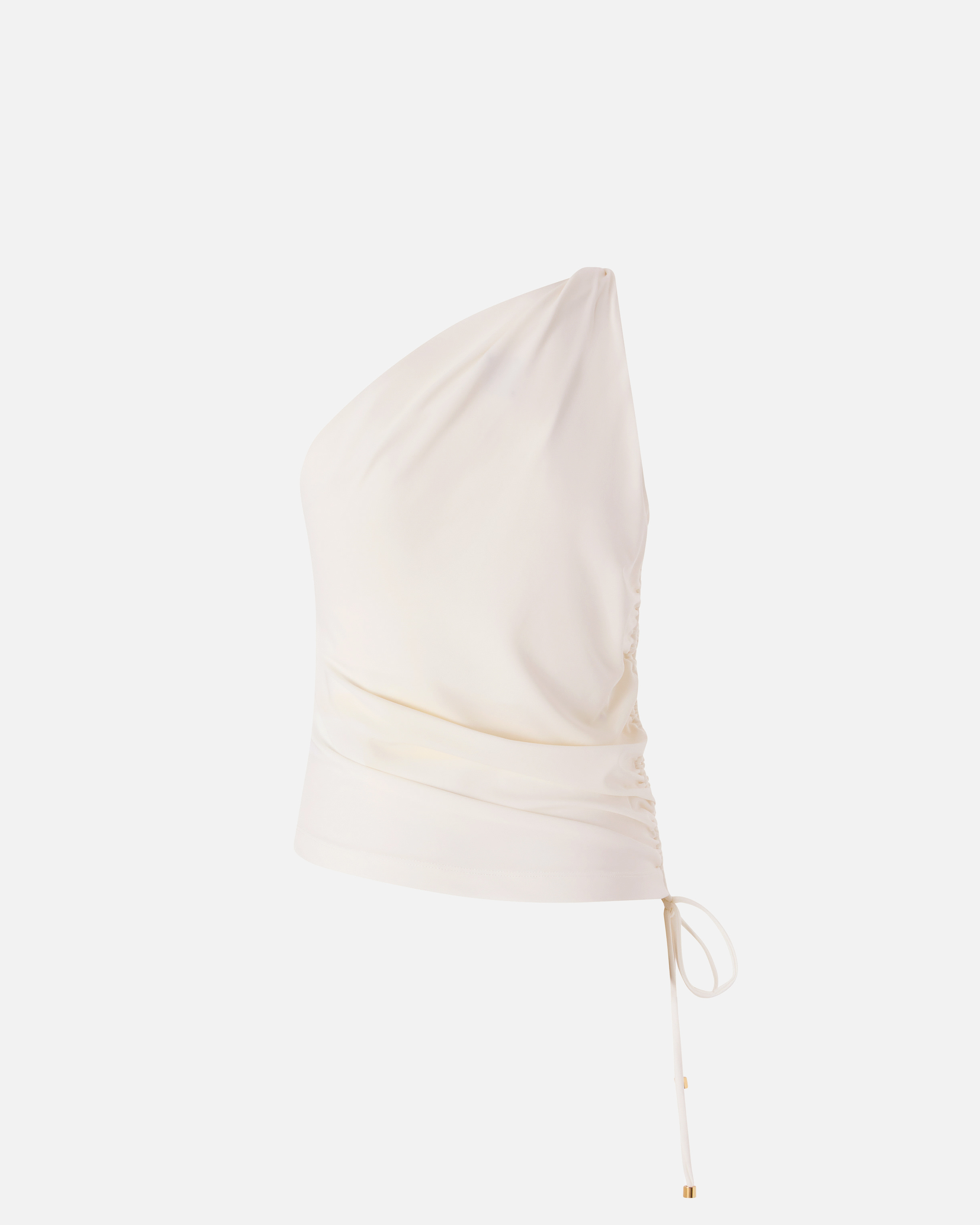 Asymmetrical top with bow PINKO White