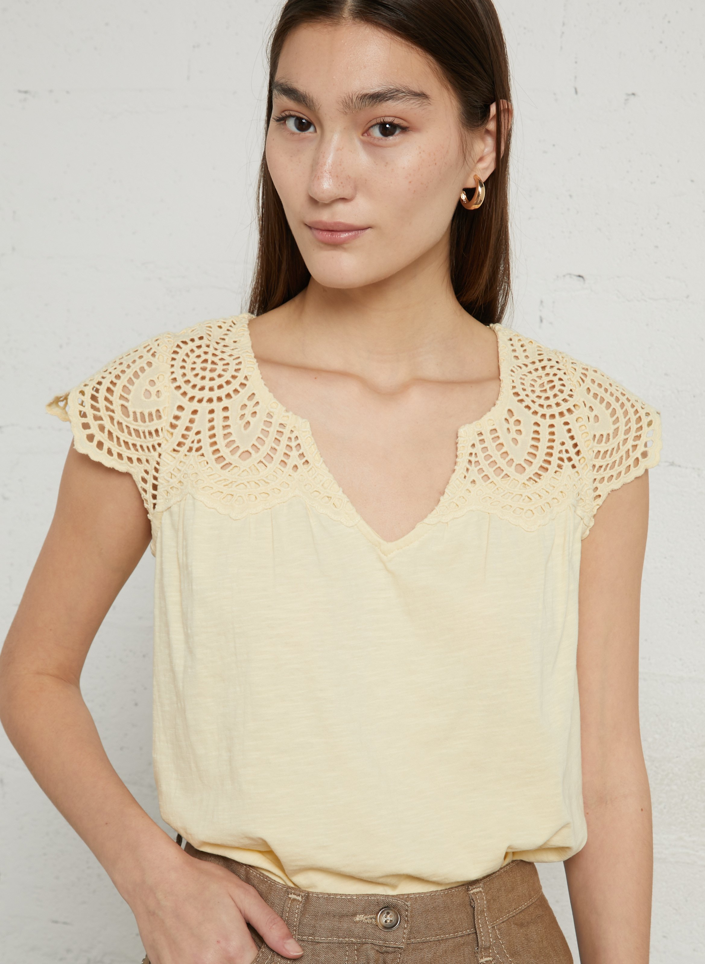 Katoenen top met V-hals MAISON 123