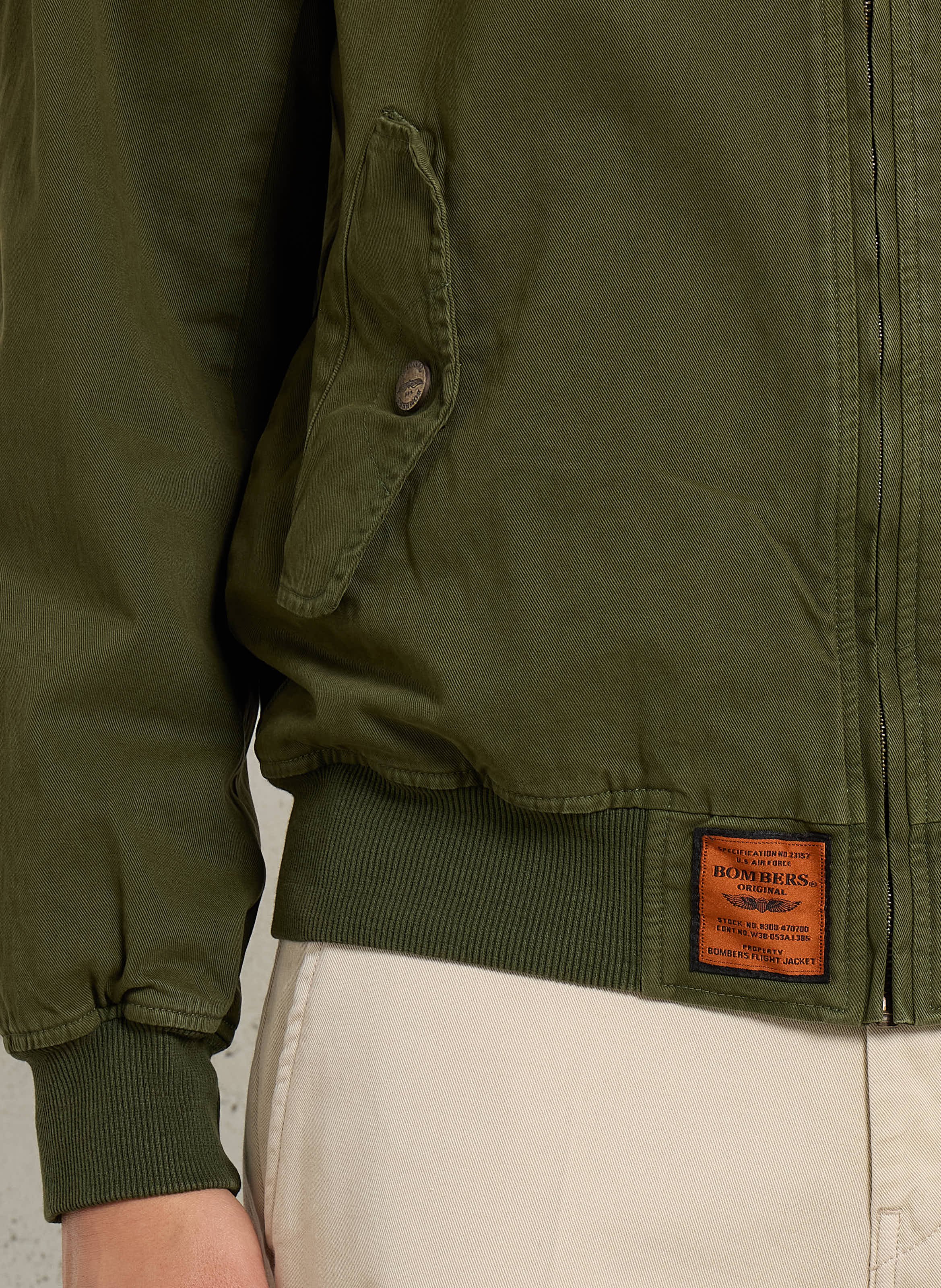 Bomber droit en coton BOMBERS ORIGINAL Kaki