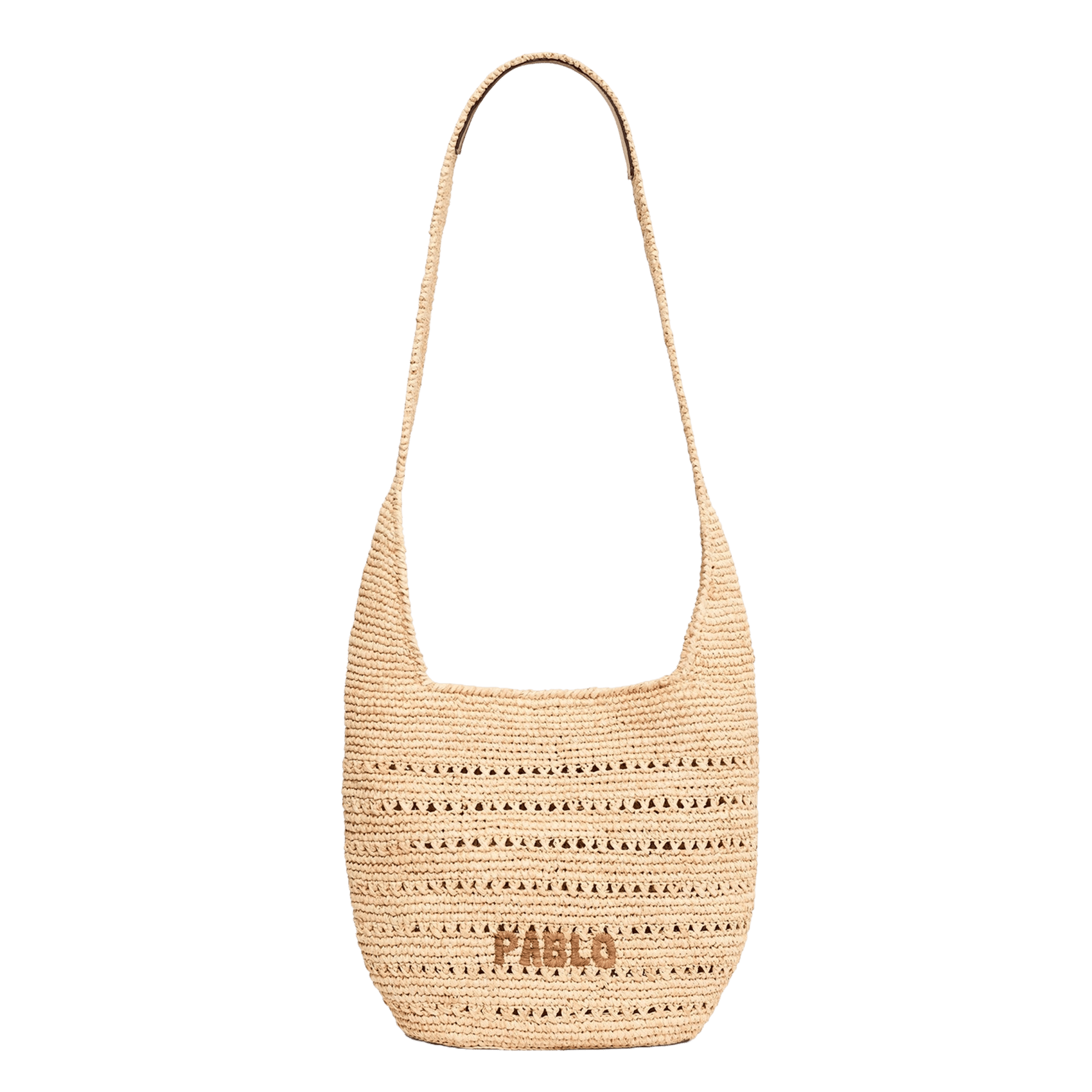 Raffia shoulder bag PABLO Beige