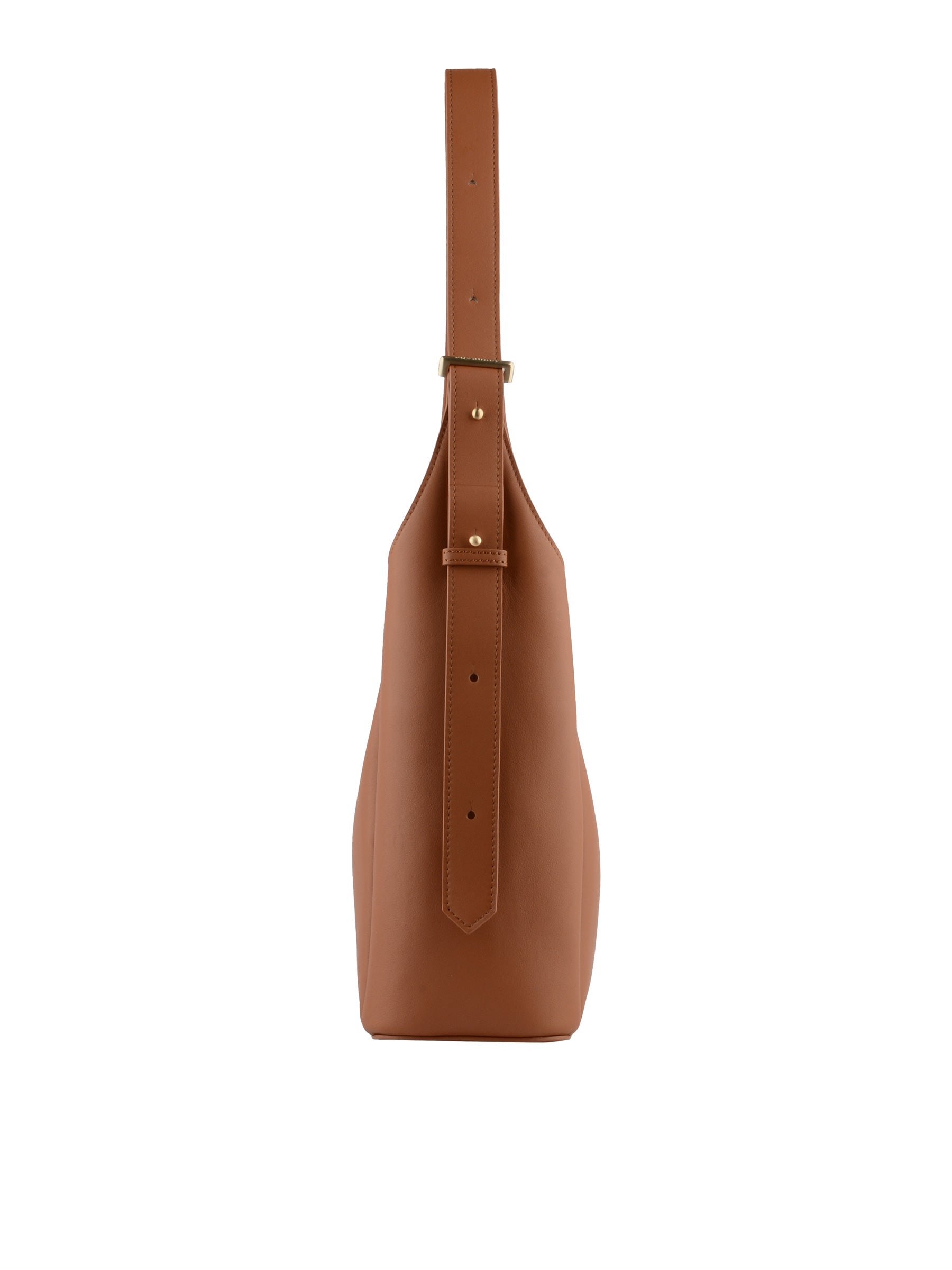 Sac porté épaule en cuir de vachette POURCHET Marron