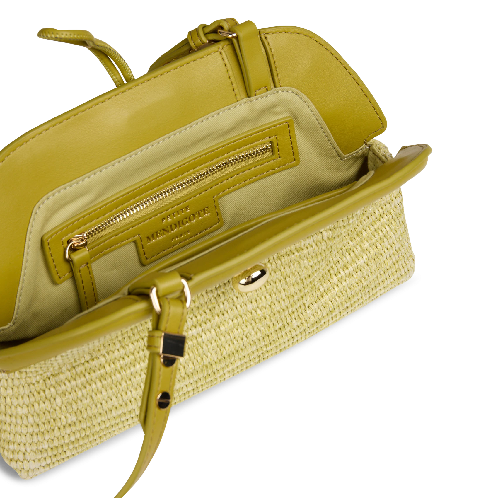 Clutch mit Flechtmuster PETITE MENDIGOTE Grun