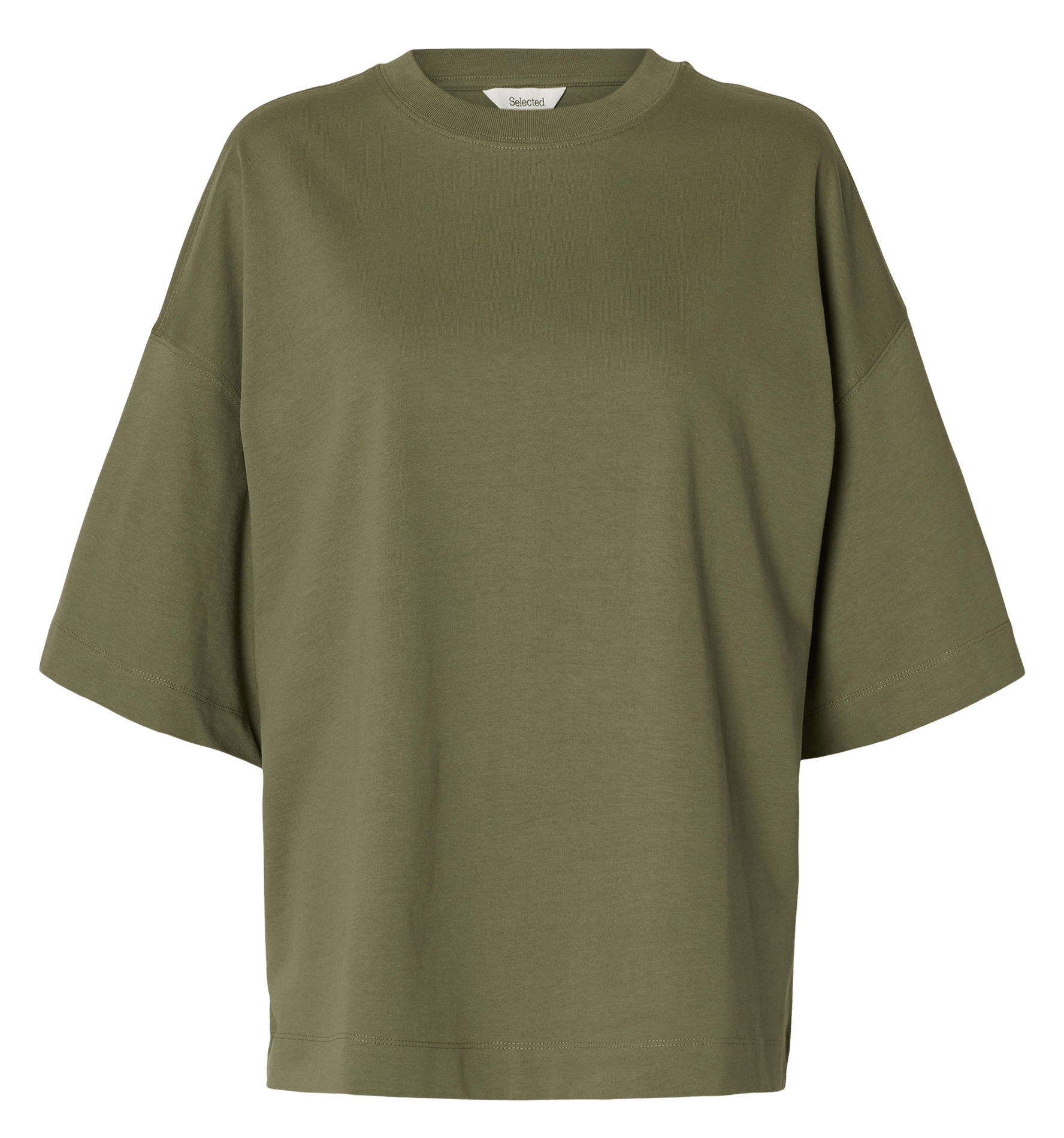 Oversize T-Shirt mit Rundhalsausschnitt aus Bio-Baumwolle SELECTED