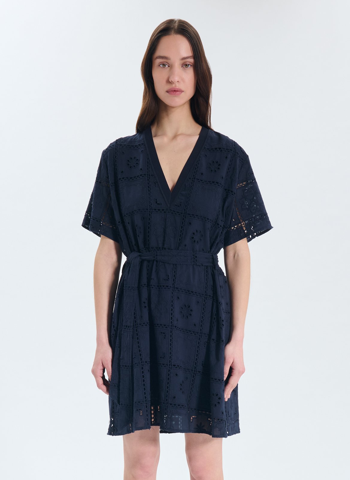 Robe courte en coton ZAPA Bleu