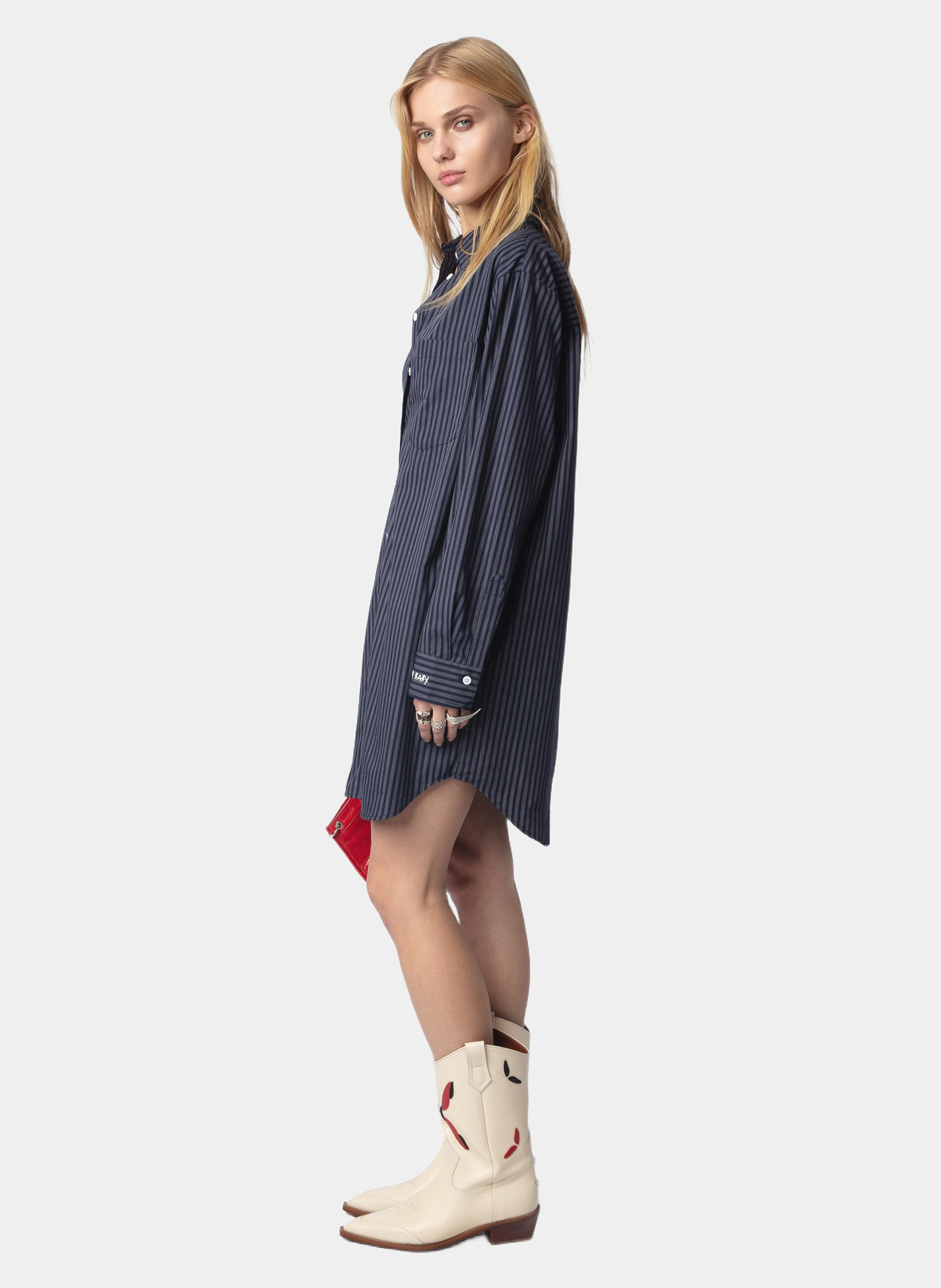 Short striped cotton dress ZADIG&VOLTAIRE Blue