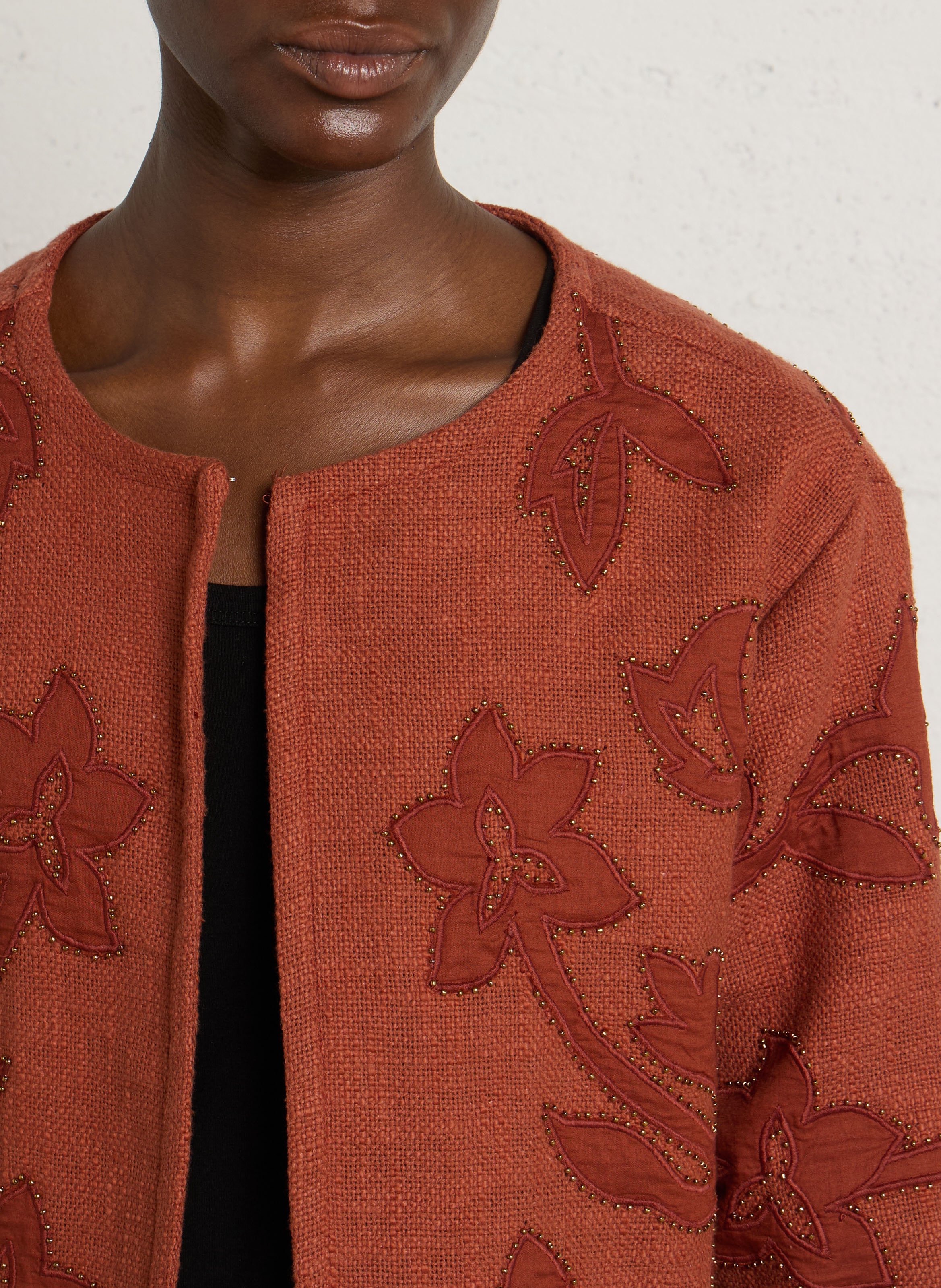 Straight cotton jacket MAISON 123 Red