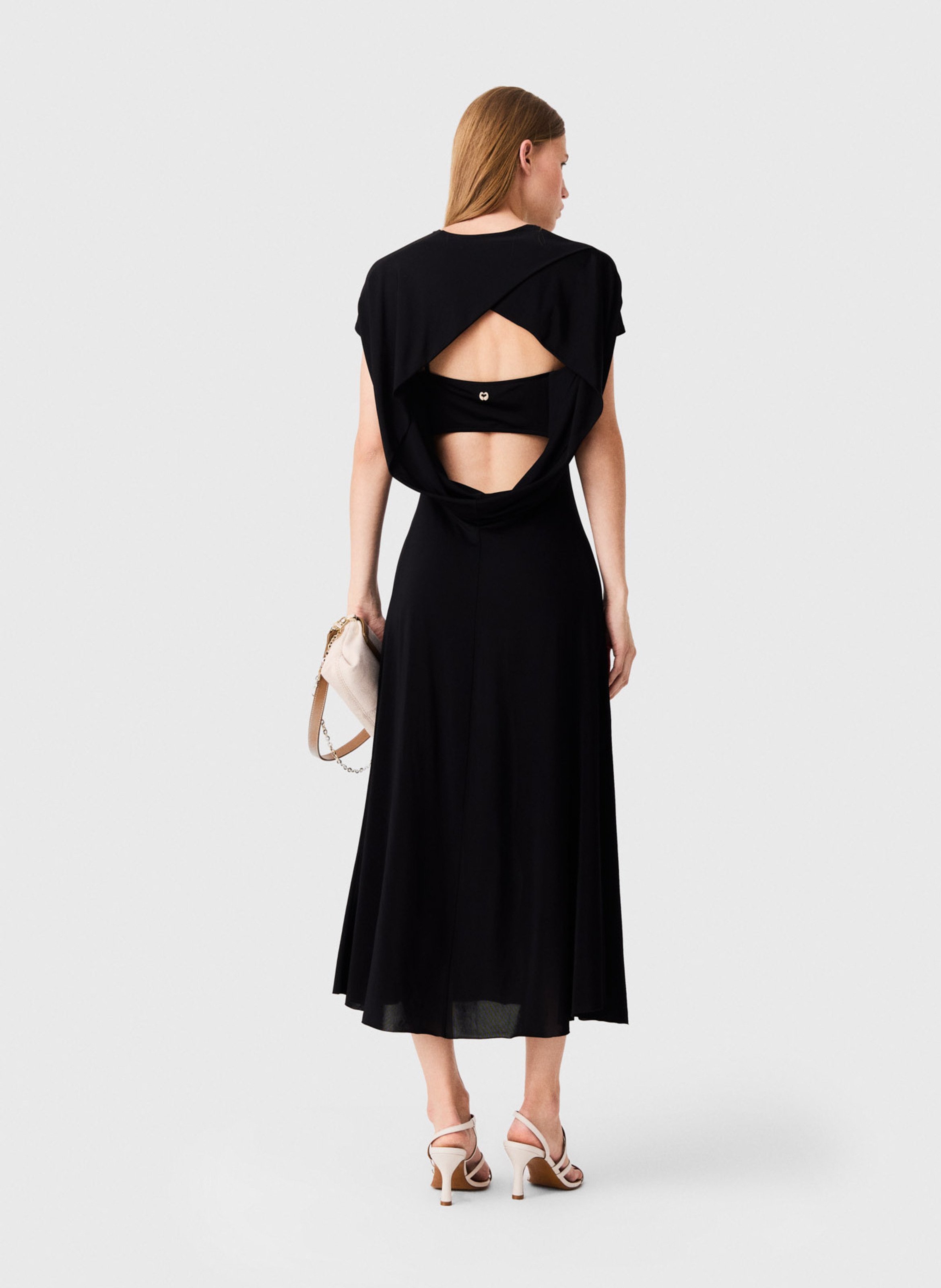 Robe longue fluide à découpe dos MAJE Noir