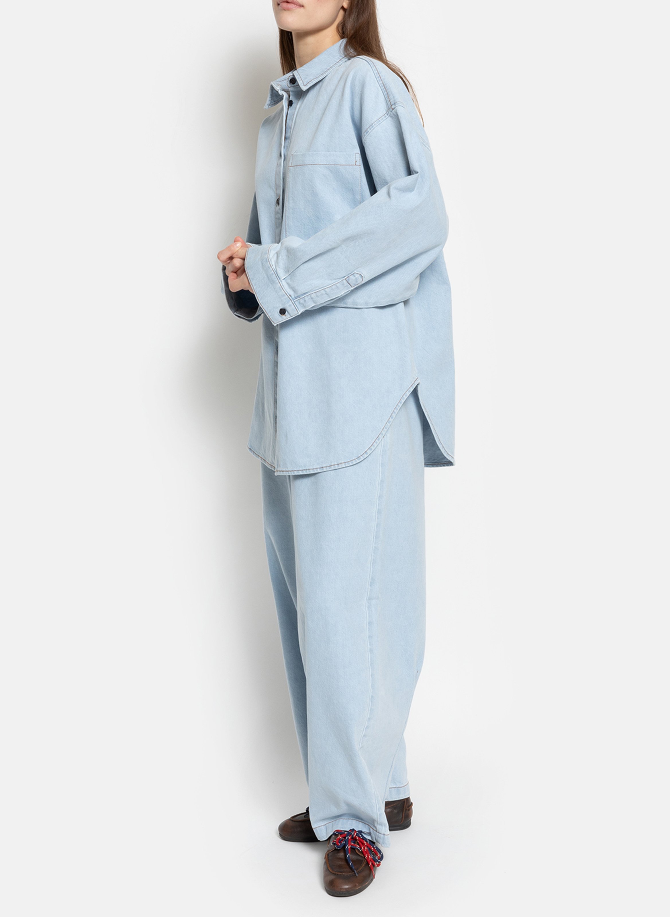 Wijde hoge taille spijkerbroek AME ANTWERP Blauw