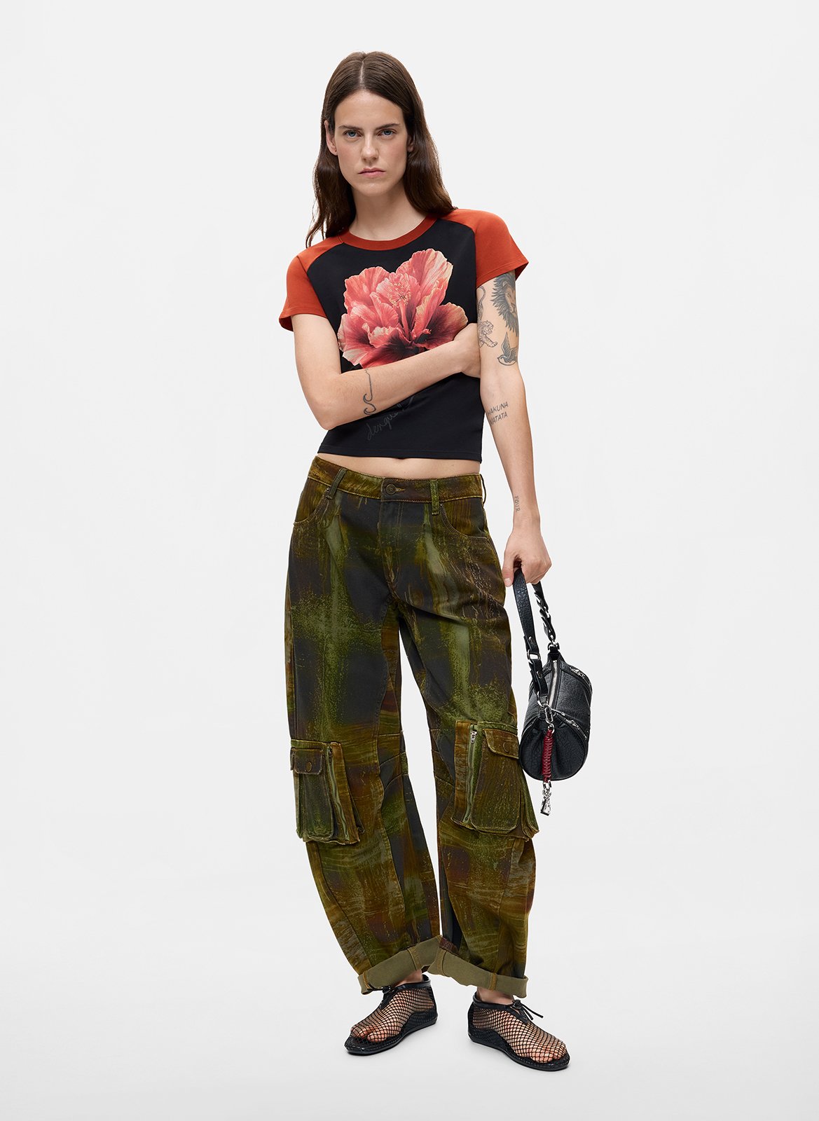 Tee-shirt court imprimé DESIGUAL Noir