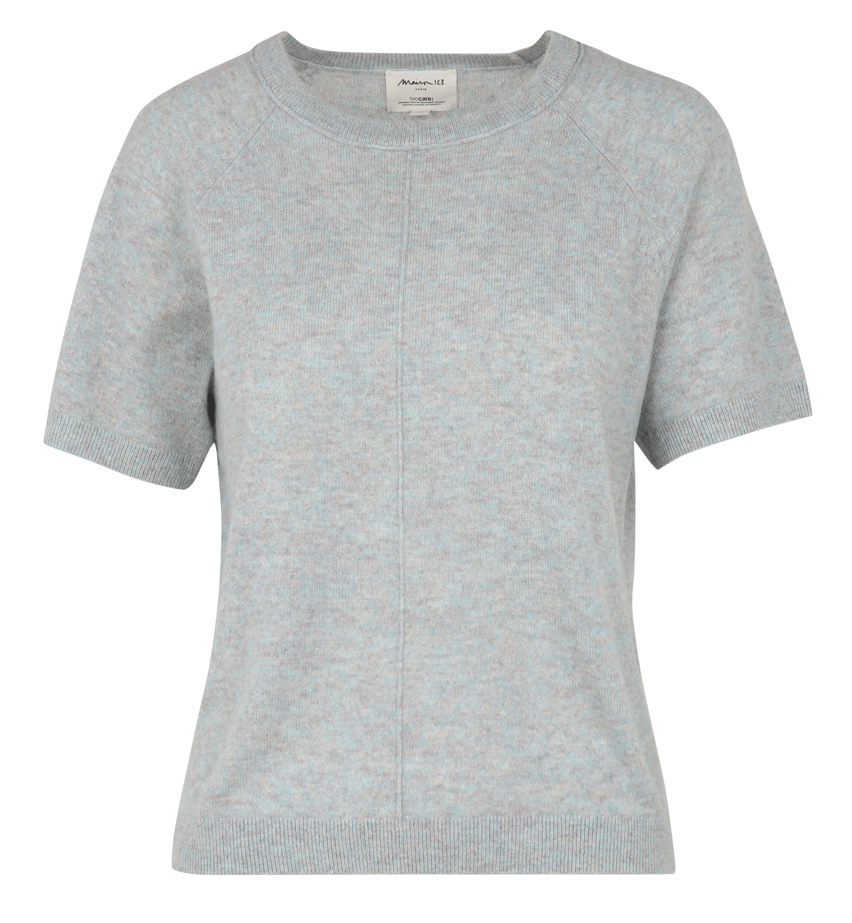 Straight cashmere sweater with round neck MAISON 123 Blue