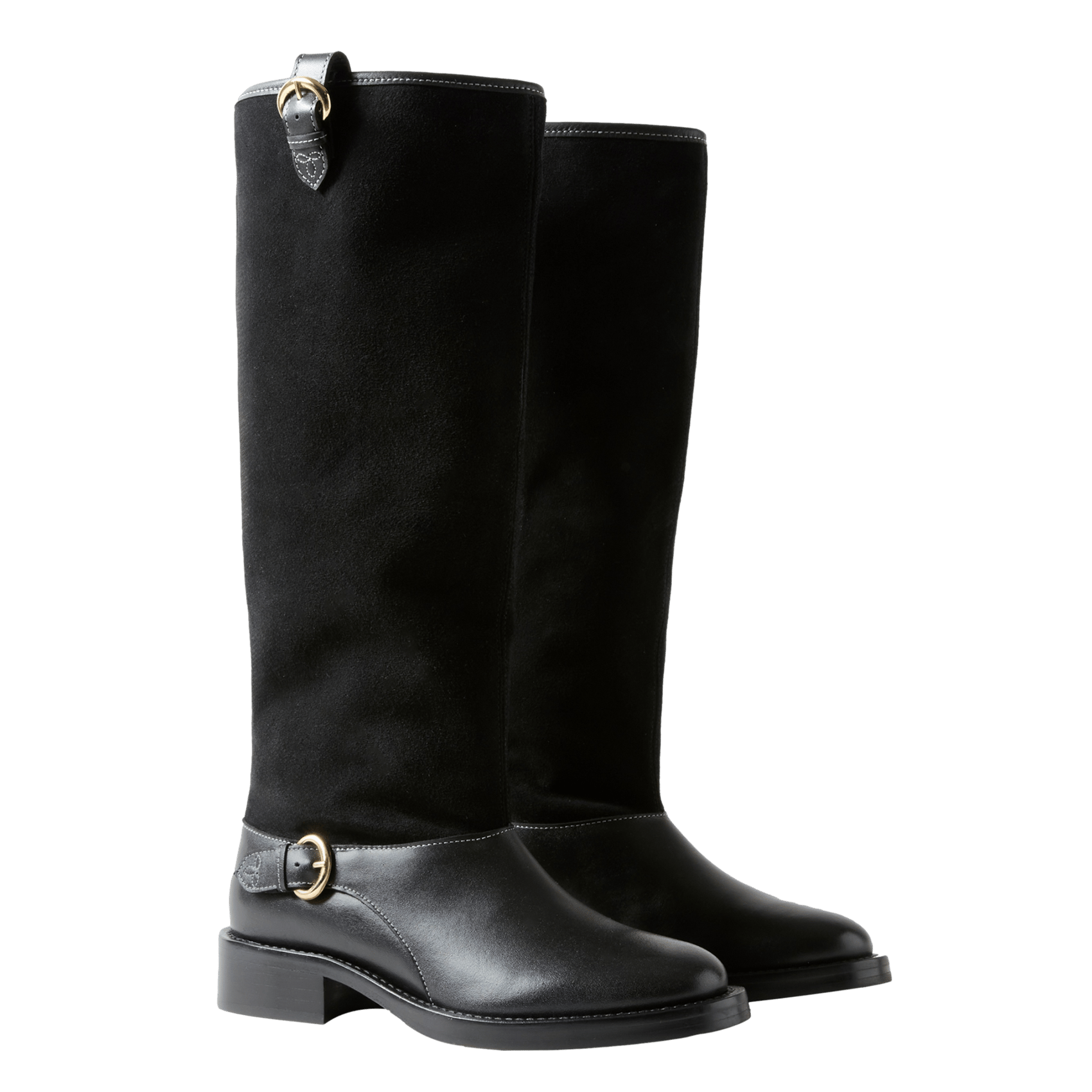 Bottes bi-matière à boucle CLAUDIE PIERLOT Noir