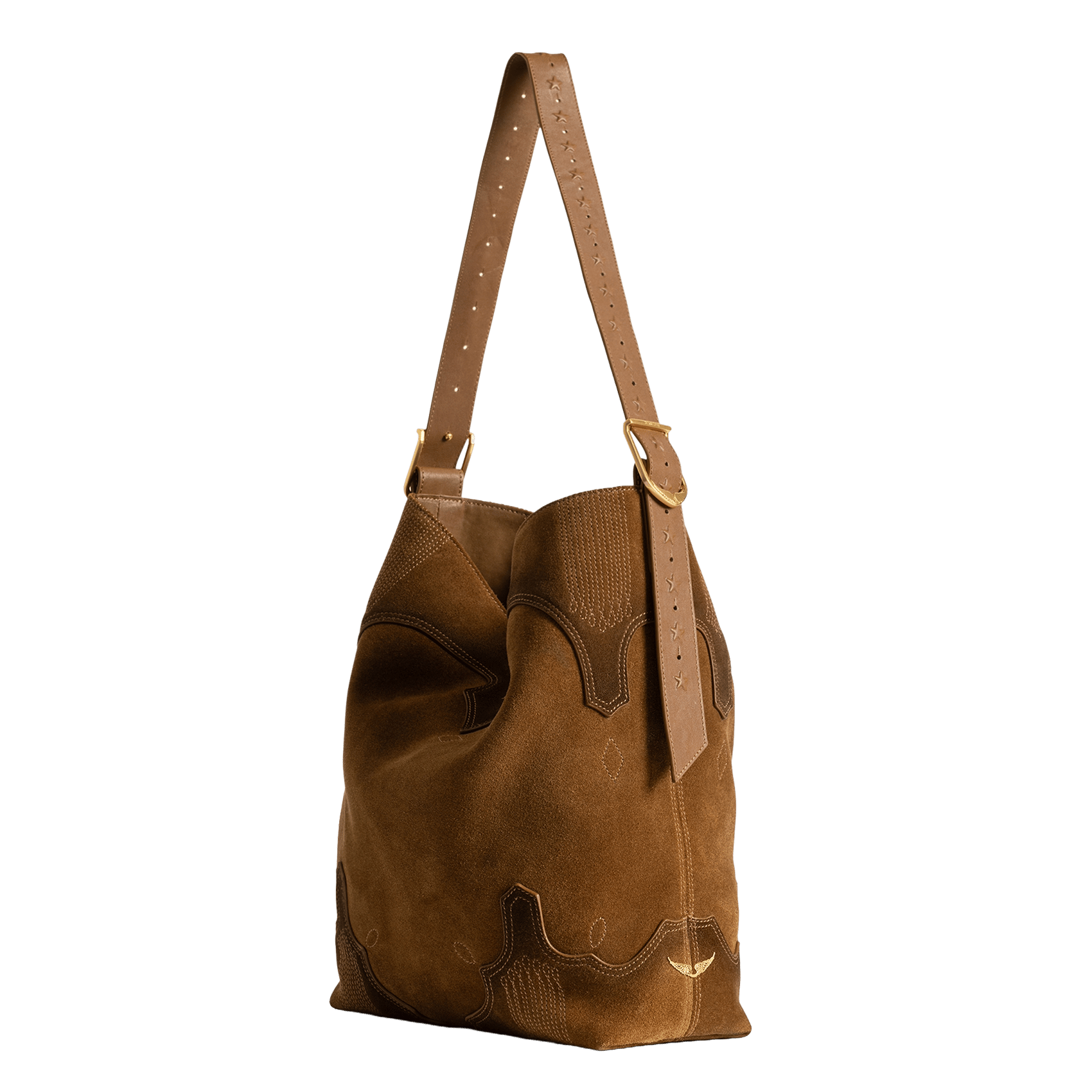 Sac hobo en suède western ZADIG&VOLTAIRE Marron
