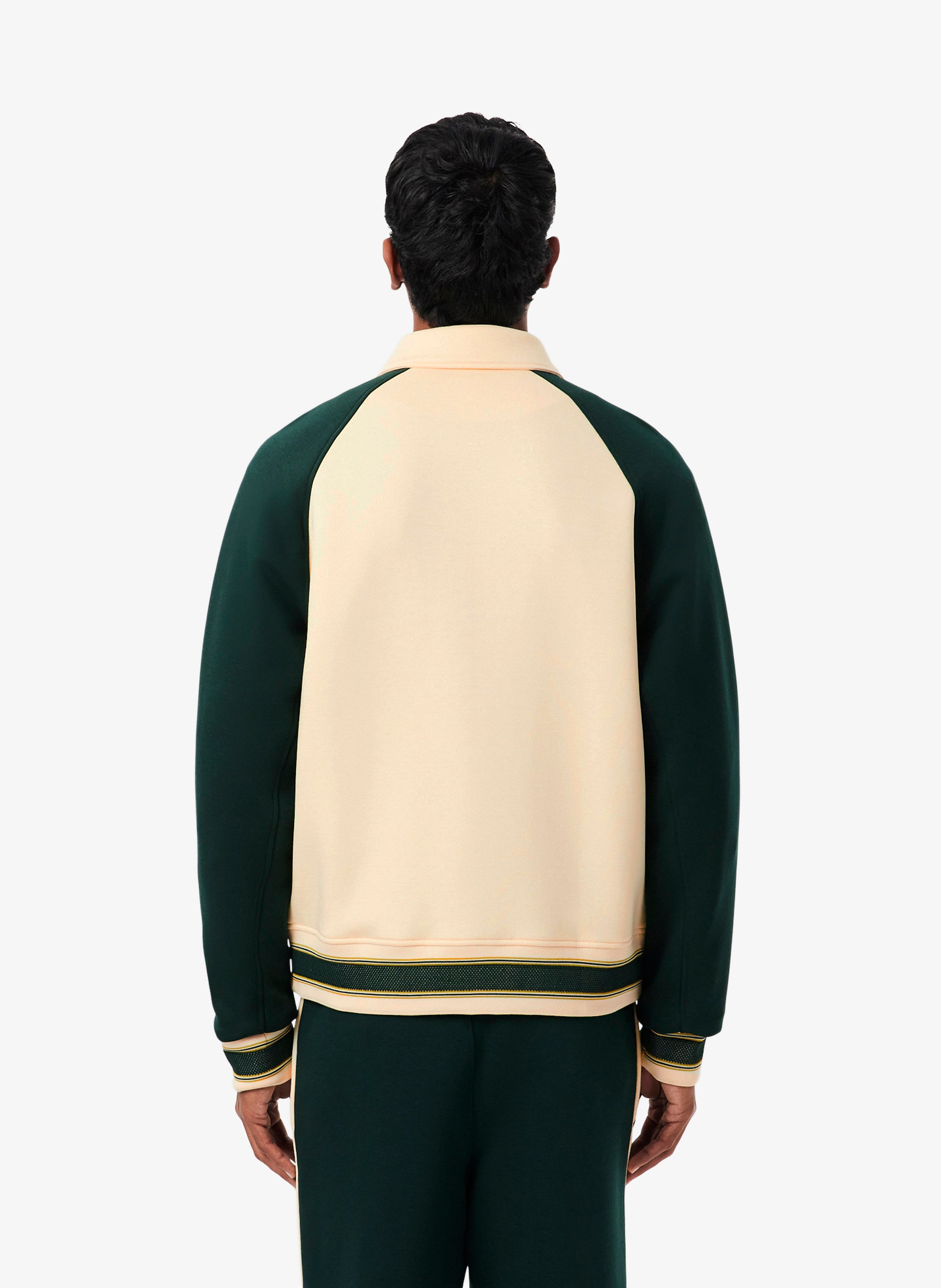 Gerade geschnittene Jacke aus Baumwoll-Mix mit klassischem Kragen LACOSTE Beige